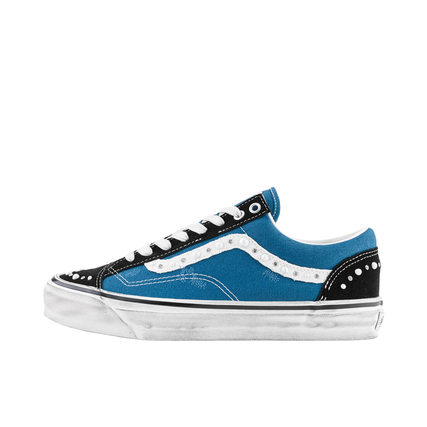 推荐商品：Vans/范斯 Premium Old Skool 板鞋 复古百搭时尚潮流防滑耐磨舒适低帮贴合 蓝色/黑色