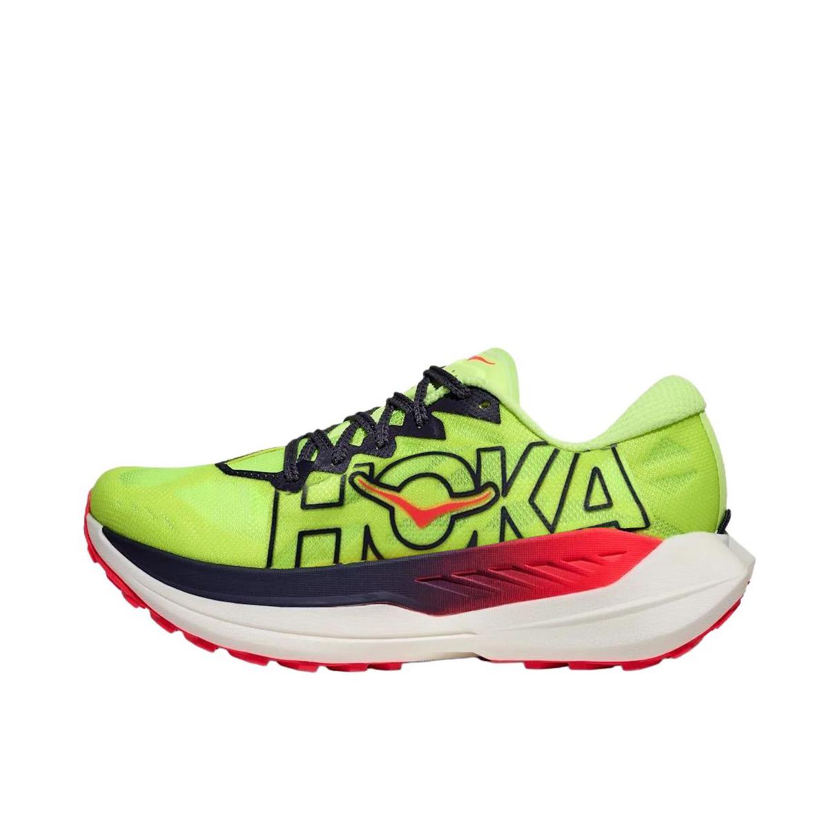 推荐商品：HOKA ONE ONE ROCKET X TRAIL 跑鞋 公路缓震户外长跑 女款/荧光绿 