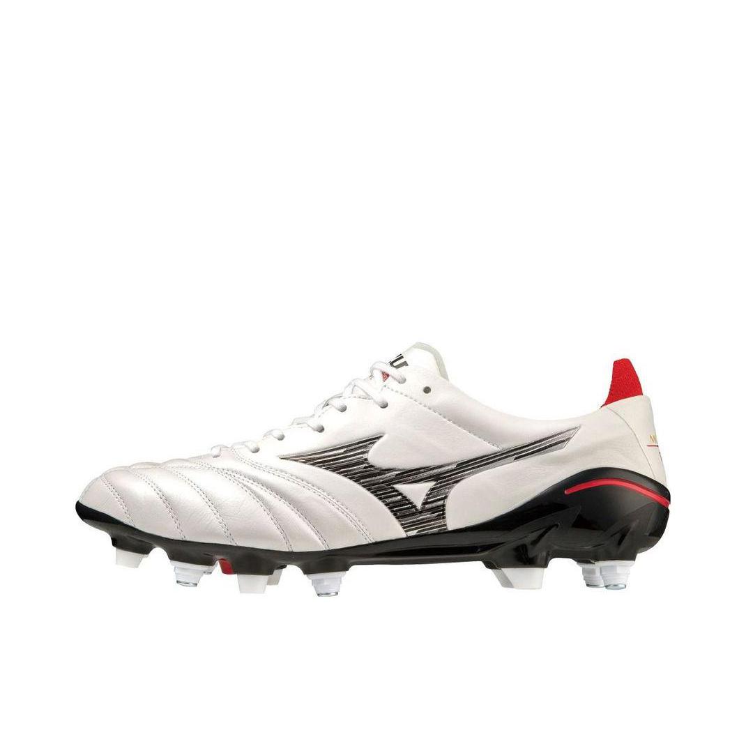 推荐商品：Mizuno/美津浓 Morelia Neo 4 Japan AG 舒适轻便 减震防滑 人草 短钉 足球鞋 白色/黑色 