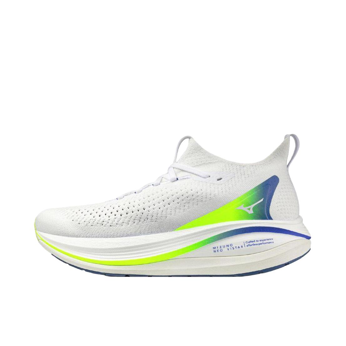 推荐商品：Mizuno/美津浓 Neo Vista 2 跑鞋 柔软耐磨回弹橡胶支撑 2E宽/白色/蓝色