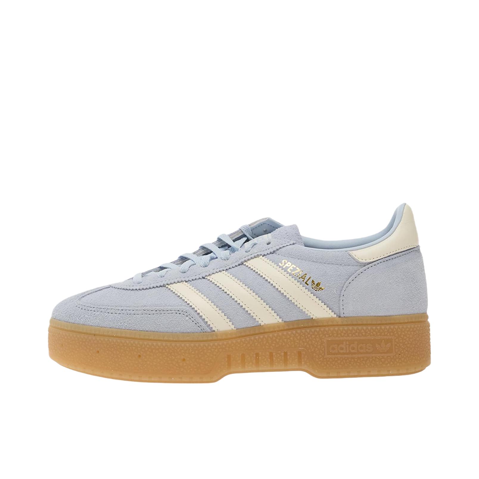 推荐商品：adidas Originals HANDBALL SPEZIAL Bold 运动休闲鞋 圆头系带厚底舒适贴合德训鞋 浅蓝色