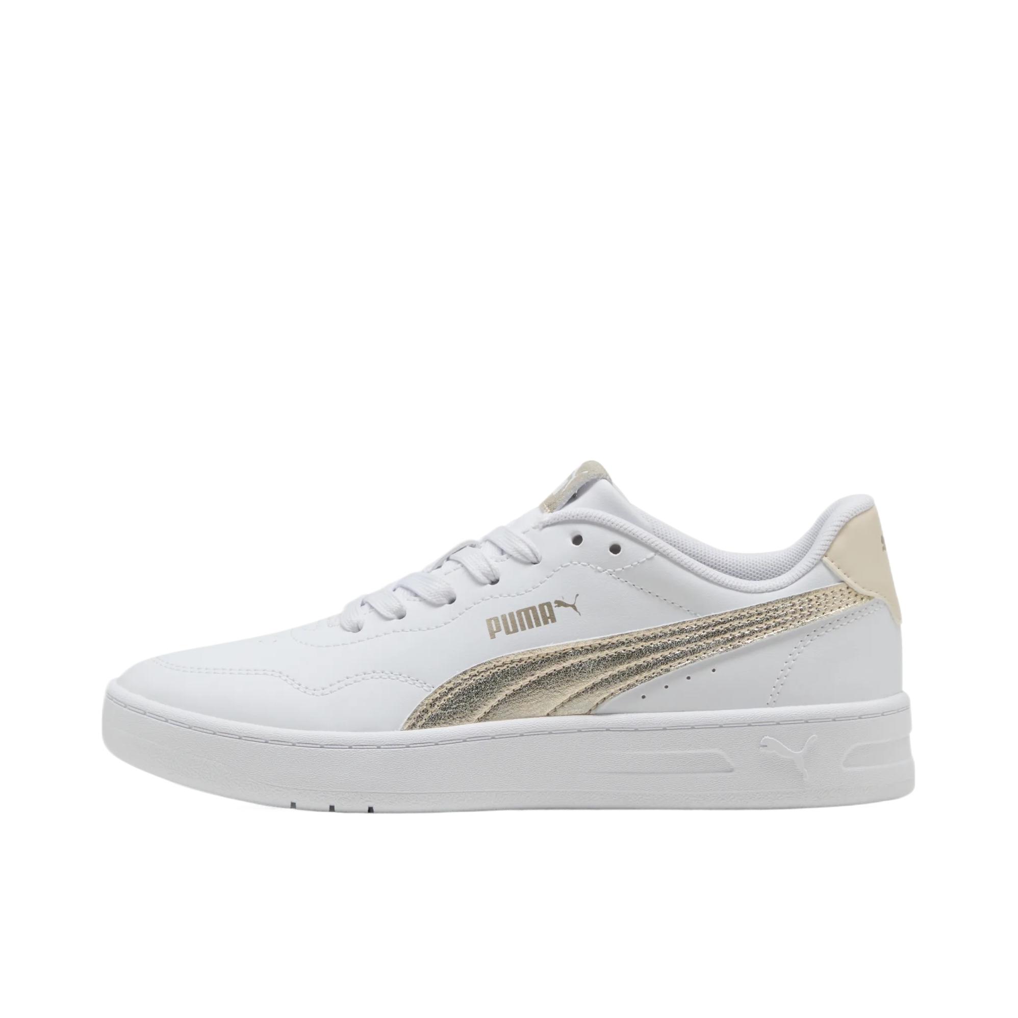 推荐商品：Puma/彪马 Court Lally Skye 板鞋 防滑耐磨低帮支撑圆头 女款/PUMA白/PUMA金
