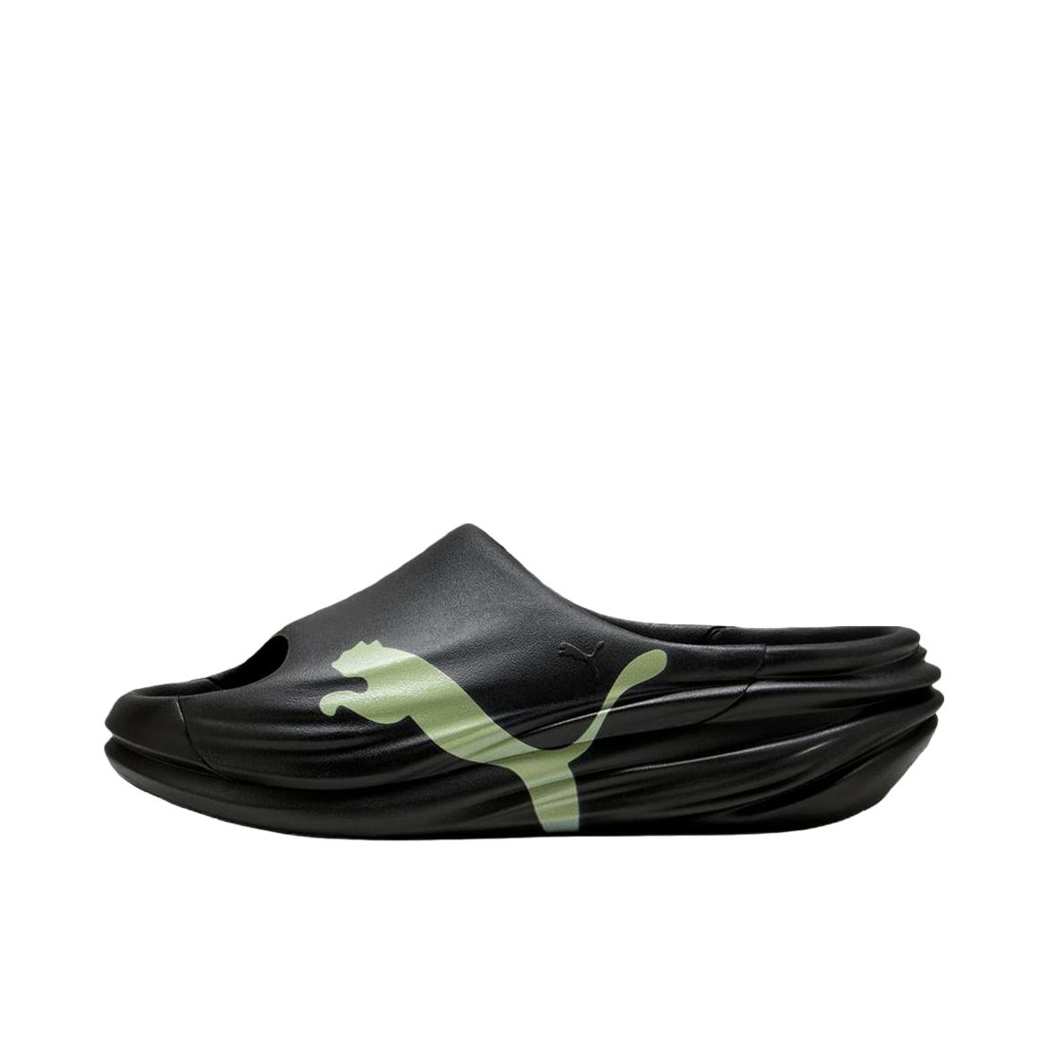 推荐商品：Puma/彪马 Unwind NITRO™ Cat Active 拖鞋 防滑耐磨一字平跟低跟 黑色/绿色 