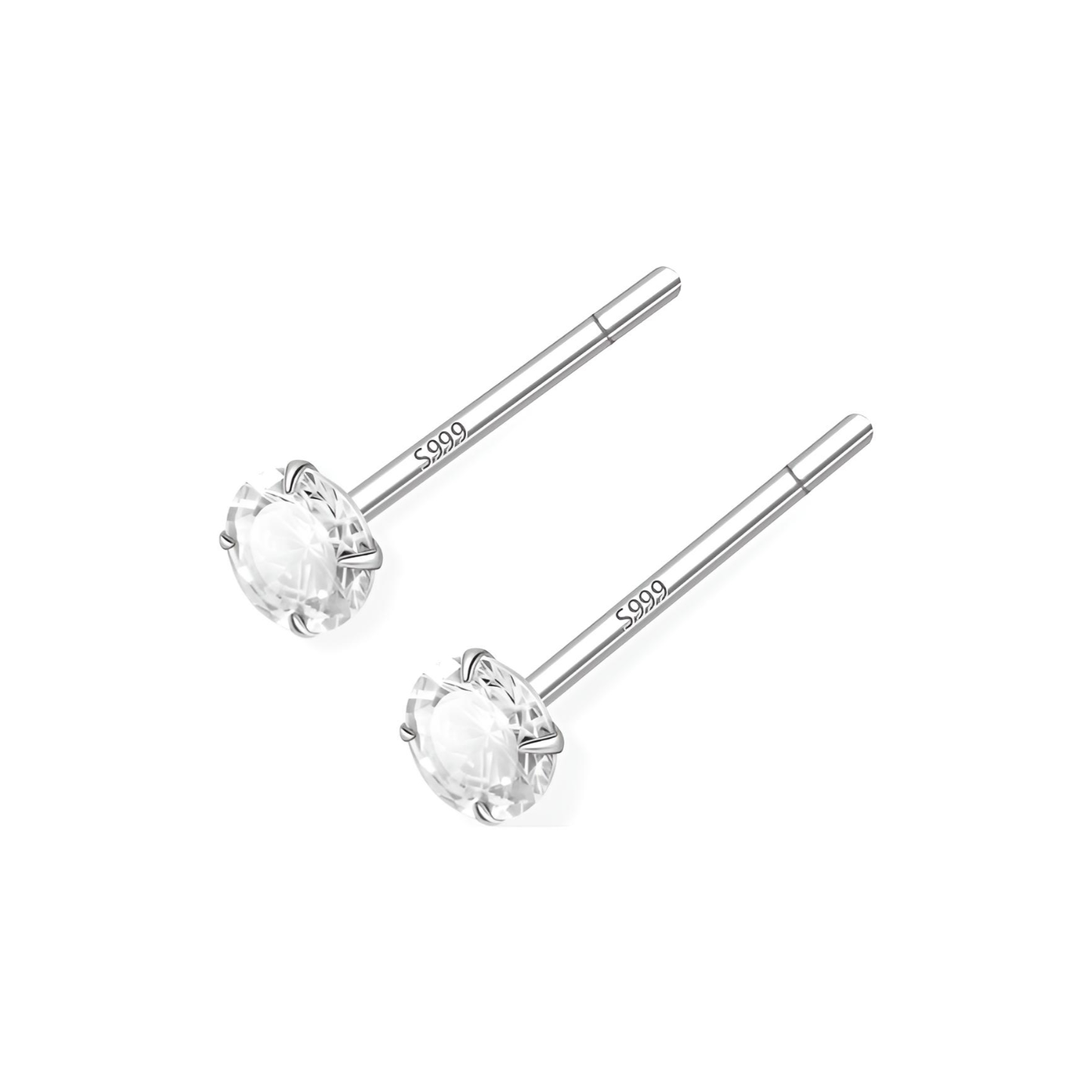 推荐商品：一世倾 四爪镶钻999足银耳饰 YSQOCT-2025103