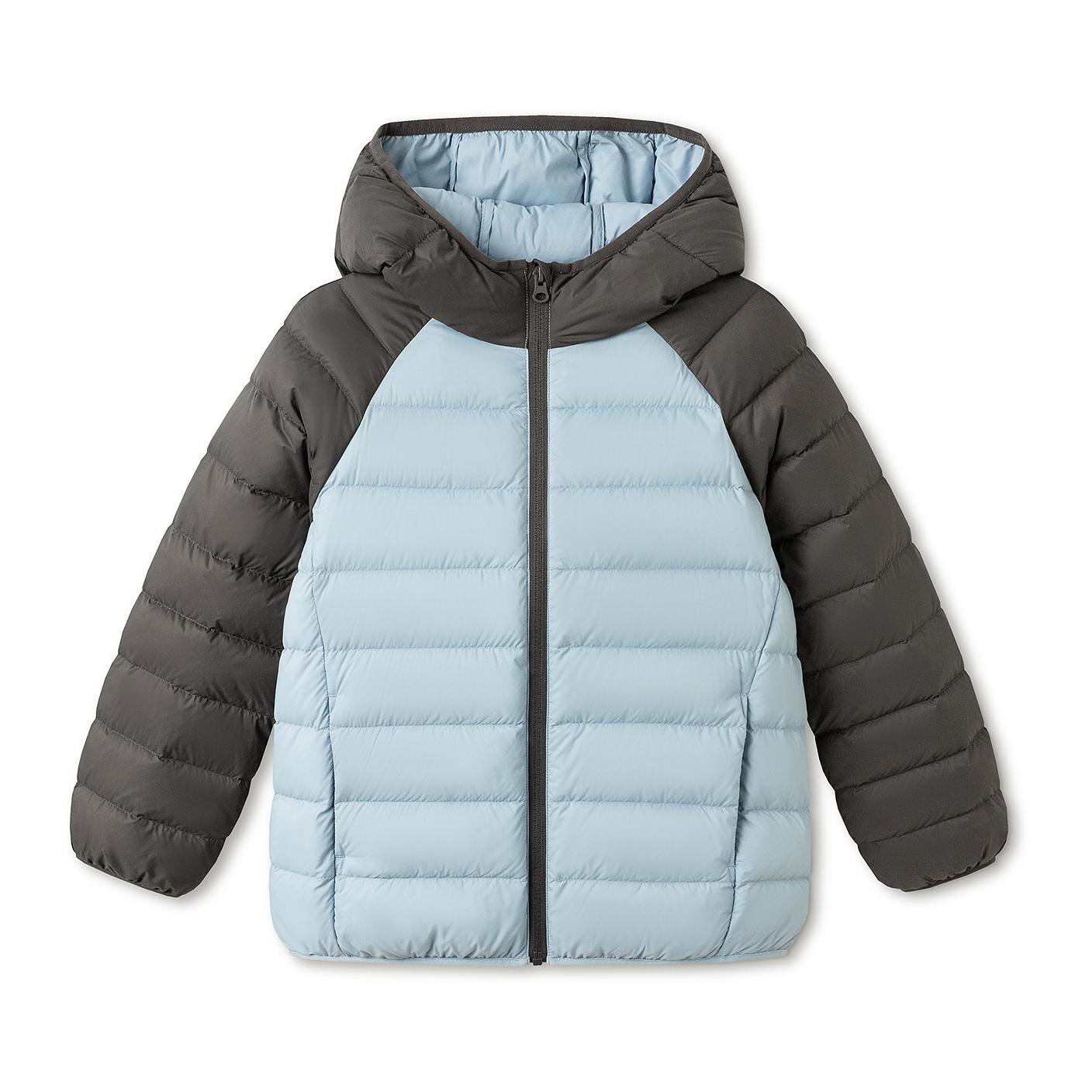 推荐商品：balabala/巴拉巴拉童装 轻薄白鸭绒三防长袖羽绒服 中大童 208426107201 蓝灰