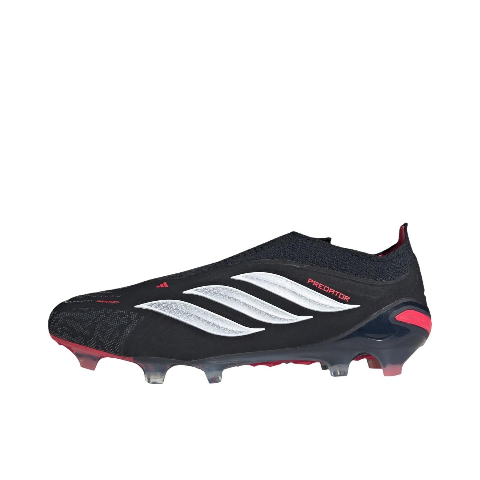推荐商品：adidas Predator Elite FT FG 猎鹰25 足球鞋 顶级胶质长钉硬天然草场耐用支撑 深黑色/红色