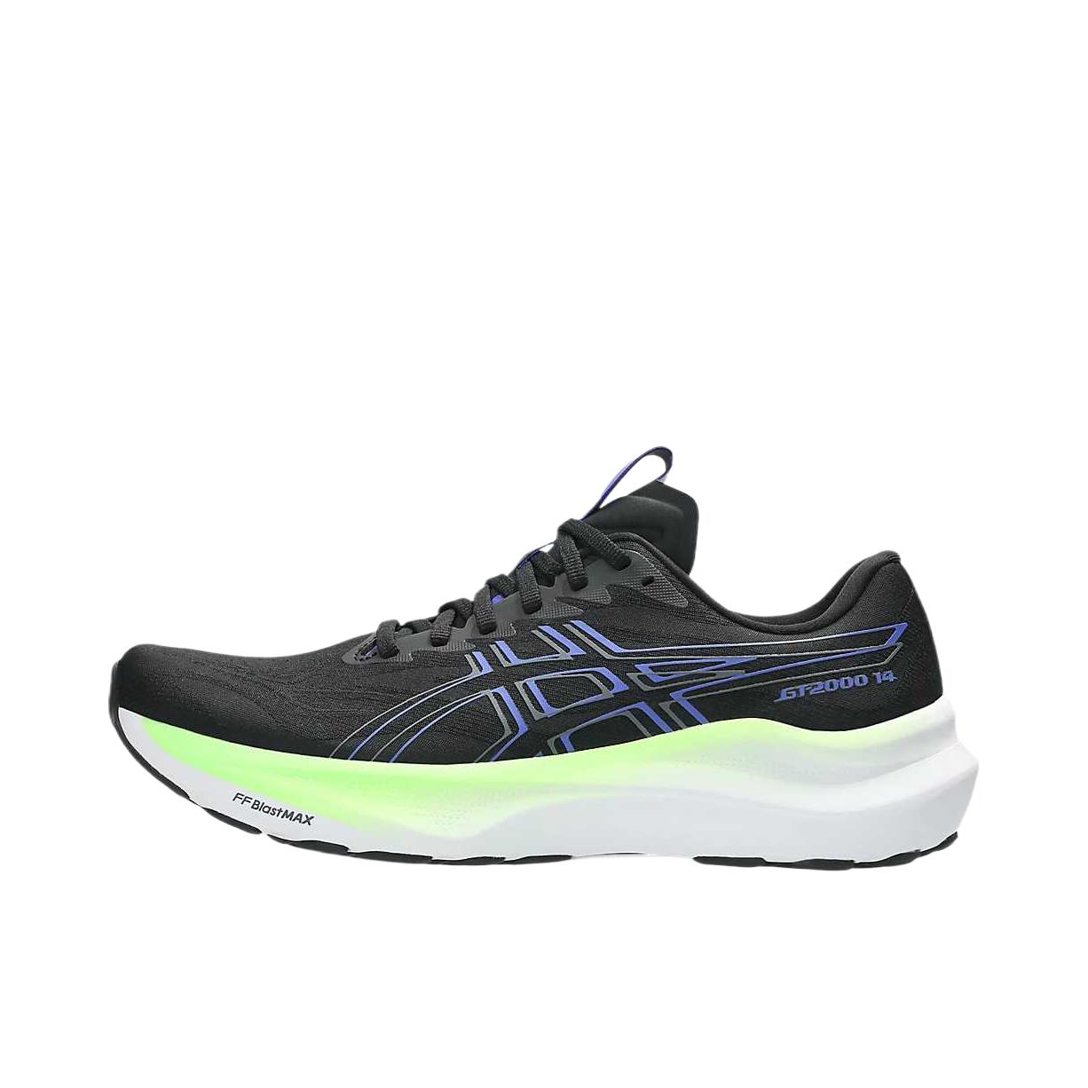 推荐商品：Asics/亚瑟士 GT-2000 14 跑鞋 舒适百搭支撑缓震回弹稳定支撑 黑色/钴蓝色渐变