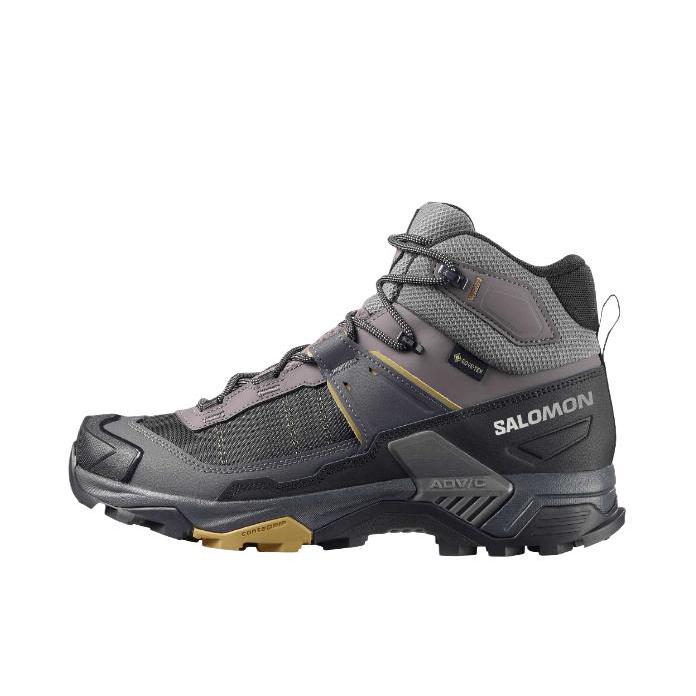 推荐商品：Salomon/萨洛蒙 X ULTRA 5 GTX 徒步鞋 户外防滑耐磨支撑透气舒适百搭潮流 海鸥灰/沥青