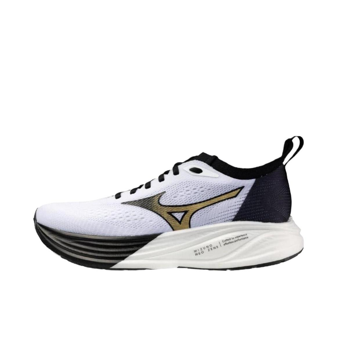 推荐商品：Mizuno/美津浓 NEO ZEN 2 跑鞋 厚底系带透气贴合耐穿回弹 白色/黑色