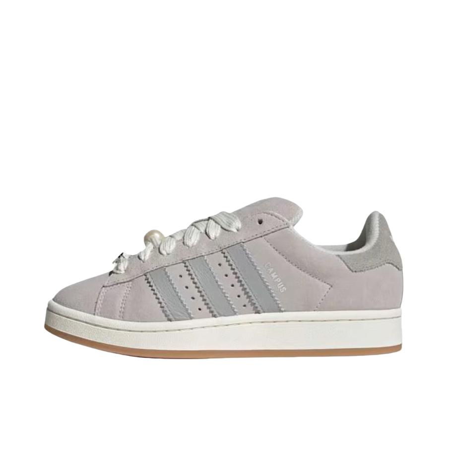 推荐商品：adidas Originals Campus 00s 板鞋 面包鞋 复古缓震透气轻便薄底贴合耐穿圆头包裹性平跟支撑 女款/灰色/米色