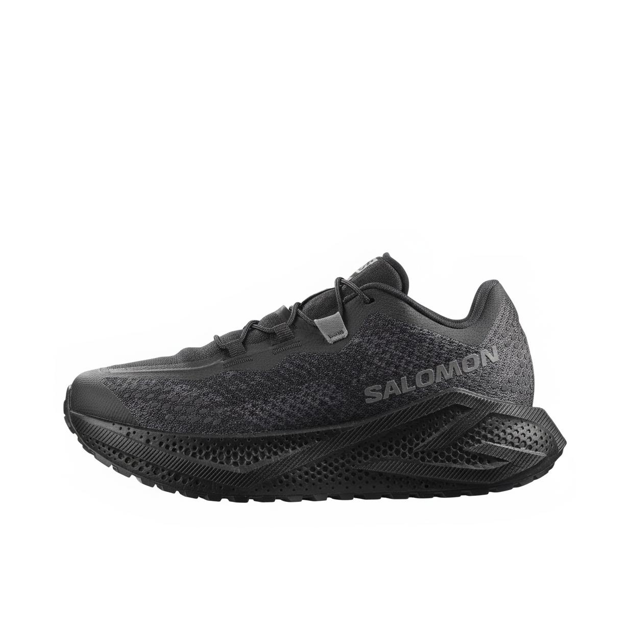 推荐商品：Salomon/萨洛蒙 AERO GLIDE 4 GRVL 跑鞋 运动抽绳舒适圆头减震防滑 黑色