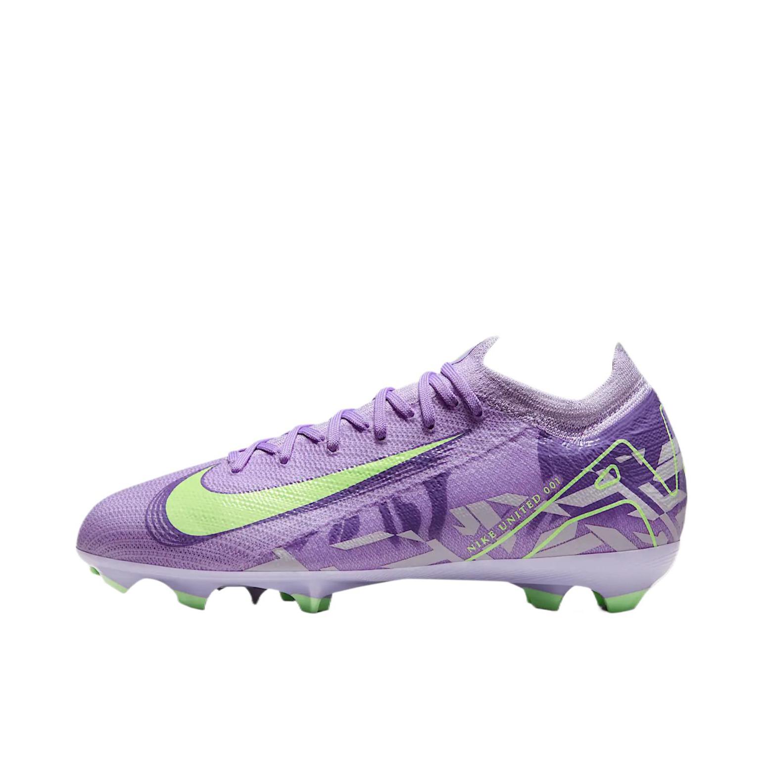 推荐商品：Nike Mercurial Vapor 16 Pro FG 次顶级 胶质长钉 硬质天然草场 减震 防滑耐磨 足球鞋 大童/紫色/绿色