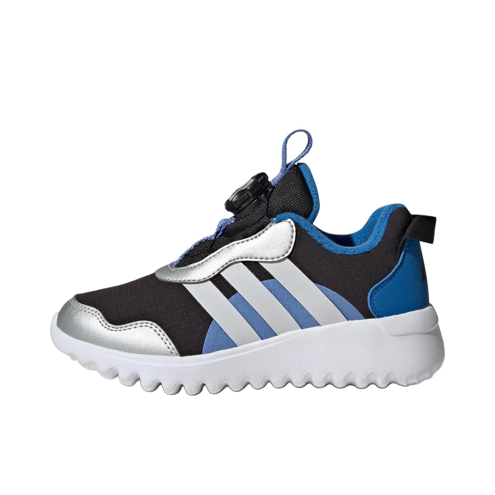推荐商品：adidas ActiveFlex BOA 4.0 运动休闲鞋 支撑回弹旋转按钮轻便训练 大童/黑色/空军蓝