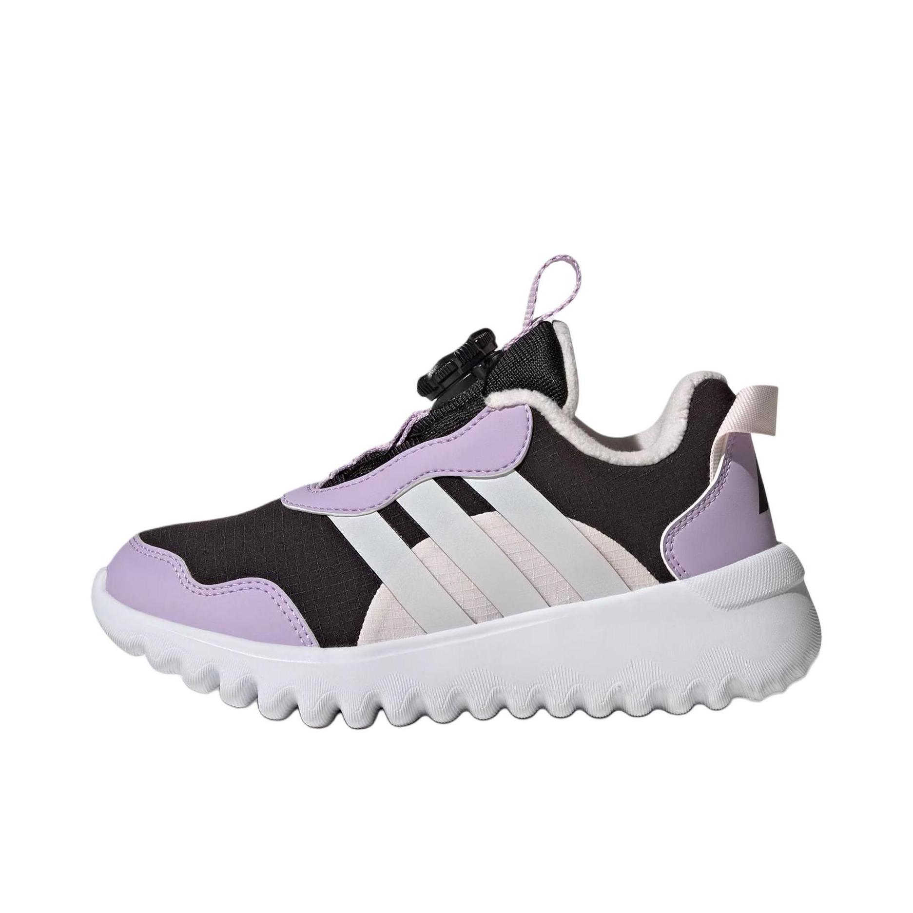 推荐商品：adidas ActiveFlex BOA 4.0 运动休闲鞋 支撑回弹旋转按钮轻便训练 大童/黑色/白色/粉末洋李紫