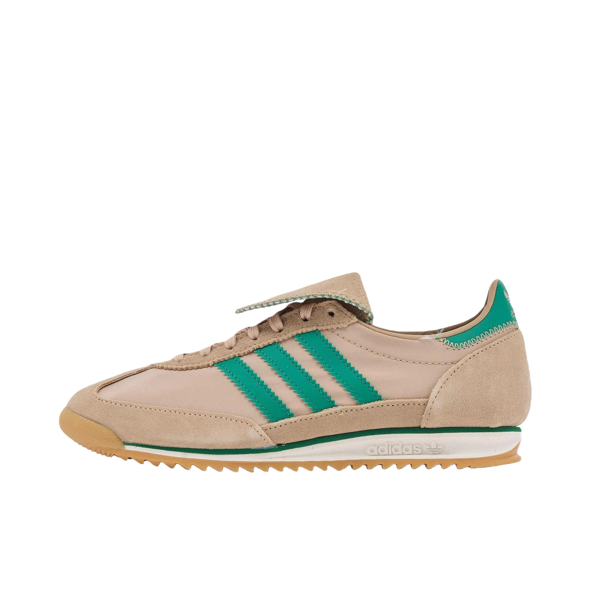 推荐商品：【马思纯同款】 adidas Originals SL 72 T头鞋 德训鞋 运动休闲鞋 轻便防滑耐磨透气舒适简约复古 浅卡其色/绿色