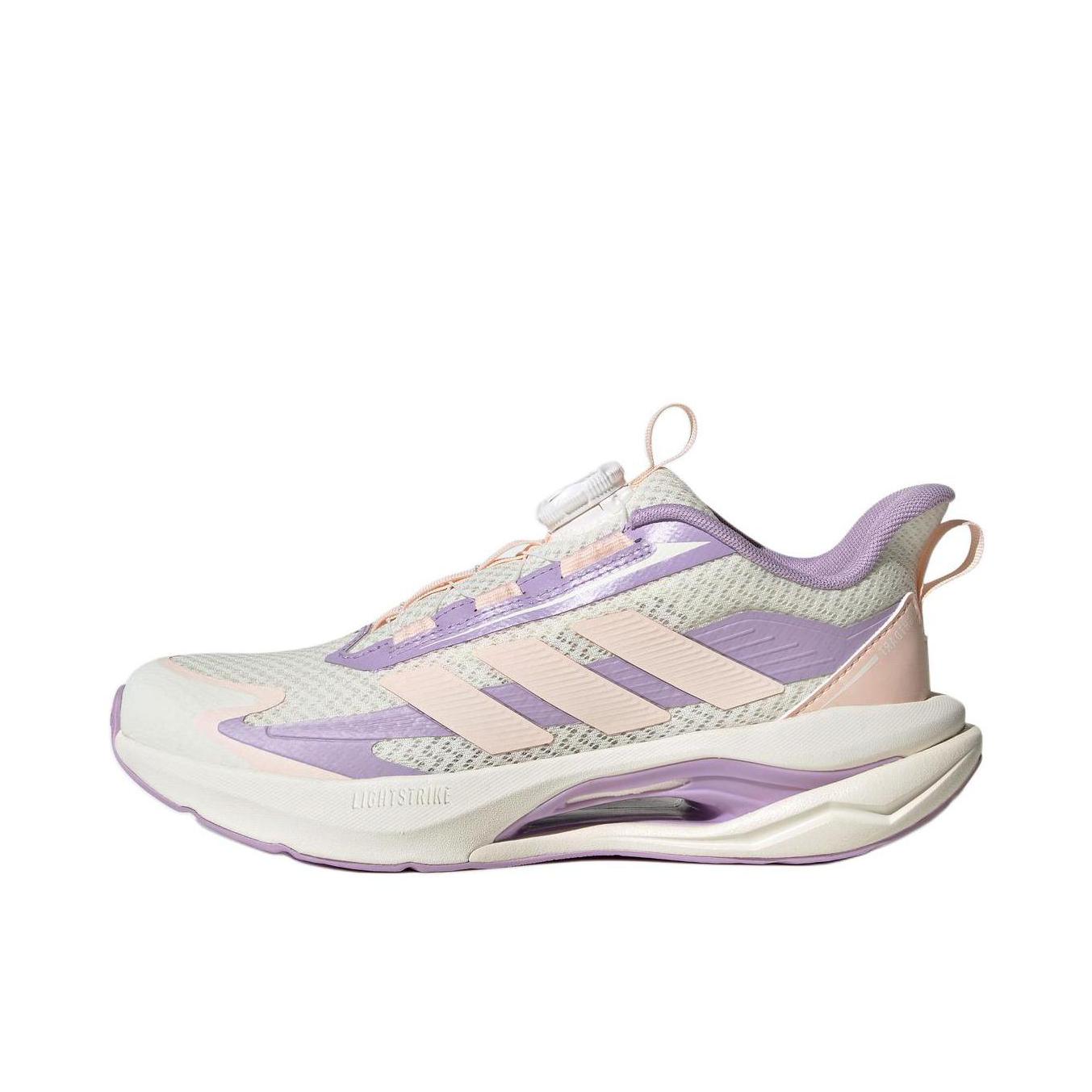 推荐商品：adidas LIGHTDART 闪电镖 跑鞋 超轻缓震回弹防滑排汗训练 大童/汉玉白色/浅粉色/粉末洋李紫