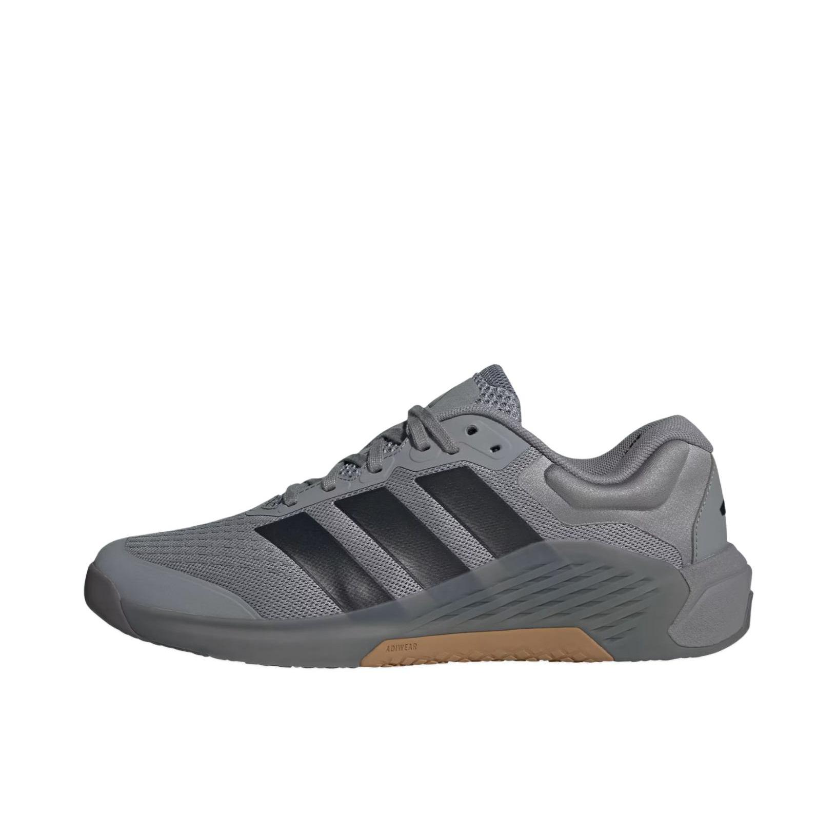 推荐商品：adidas DROPSET 4 训练鞋 厚底圆头舒适稳定回弹网面 灰色 