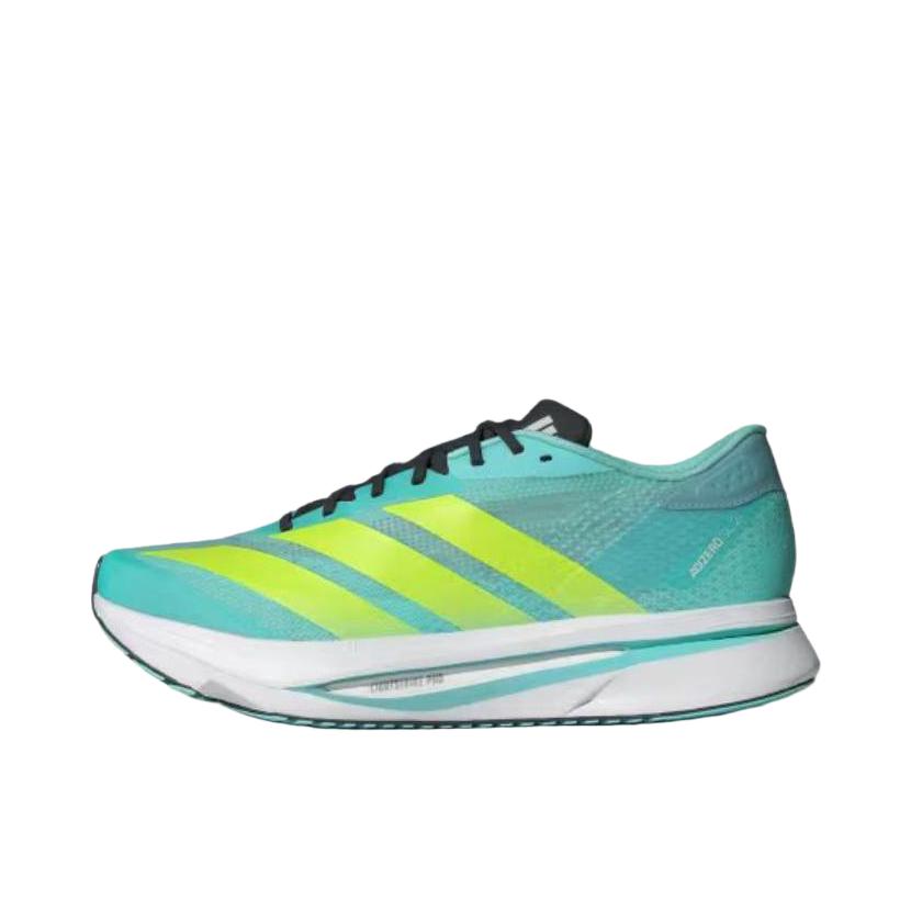 推荐商品：adidas Adizero Sl 2 跑鞋 轻便缓震支撑马拉松闪充长跑备赛体测训练防滑竞速贴合 水绿色/黄色