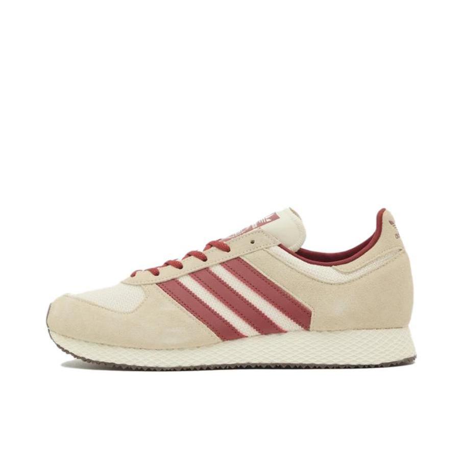 推荐商品：adidas Atlanta Runner 复古 绒革面 减震耐磨 轻便舒适 低帮 跑鞋 女款/米色/红色 