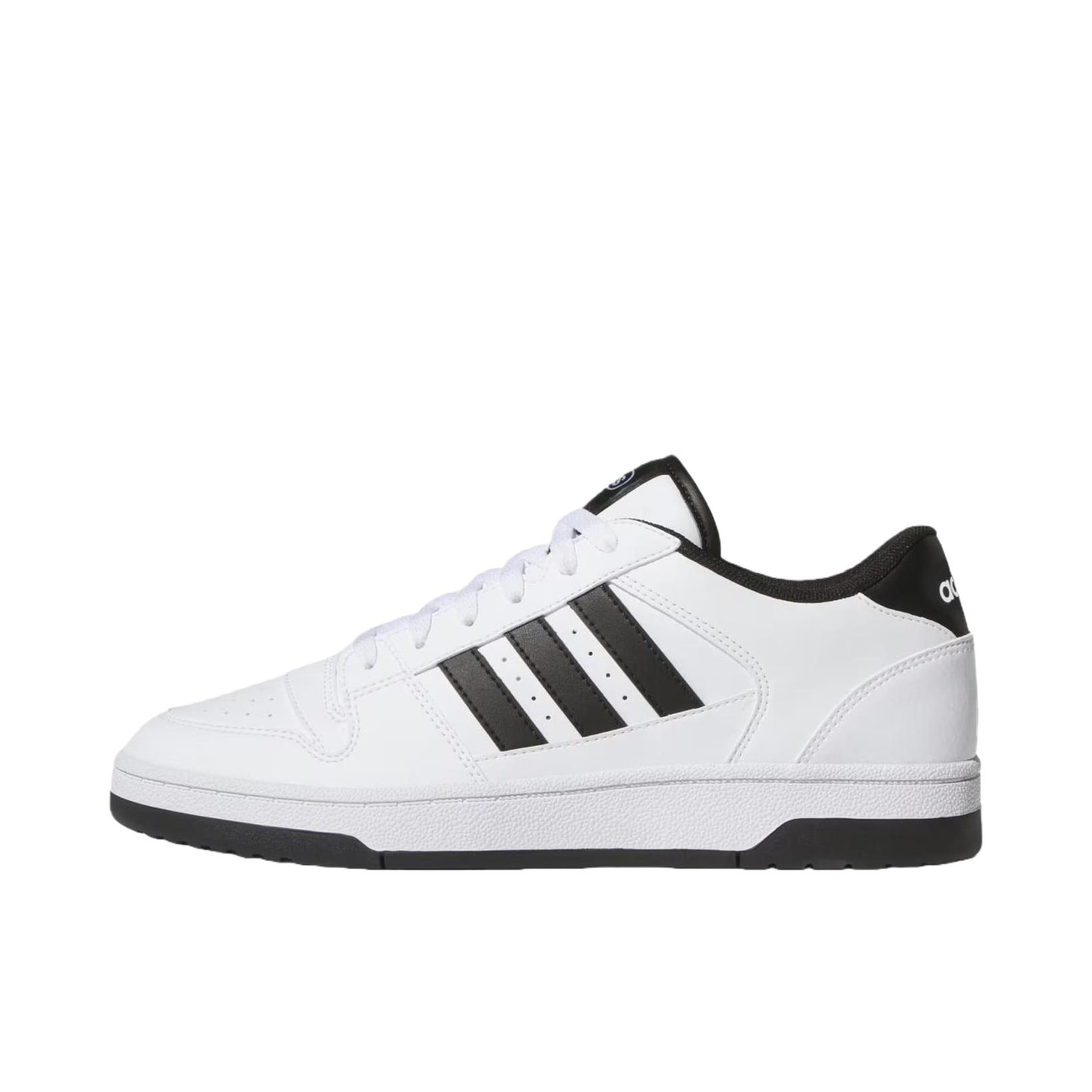 推荐商品：adidas Break Start 板鞋 防滑耐磨舒适轻便场下简约百搭篮球风薄底 核心黑/云朵白