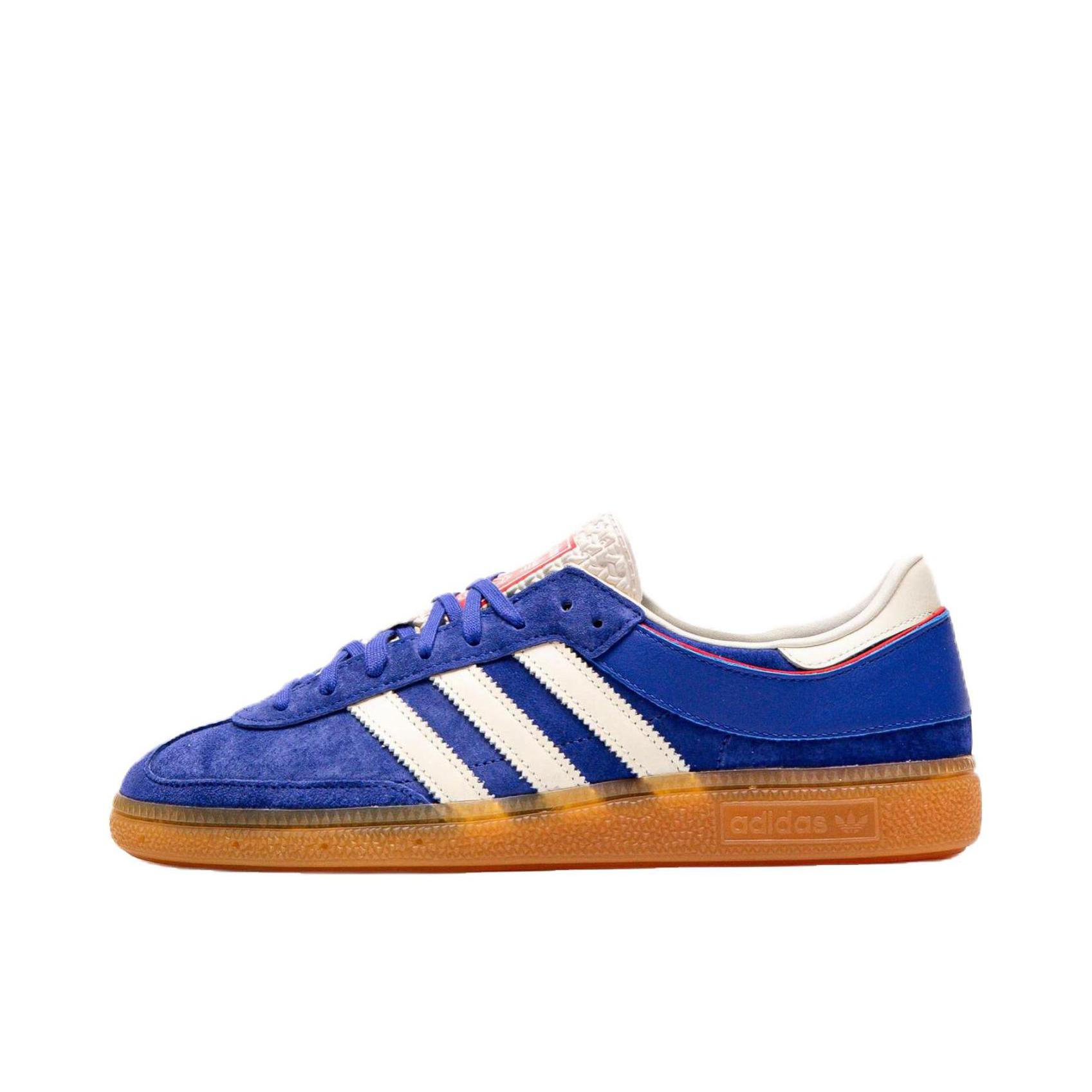 推荐商品：adidas Originals Handball Spezial 薄底鞋 T头鞋 德训鞋 板鞋 简约百搭复古轻便防滑耐磨贴合圆头耐穿 半荧光蓝/乳白色/树脂黄