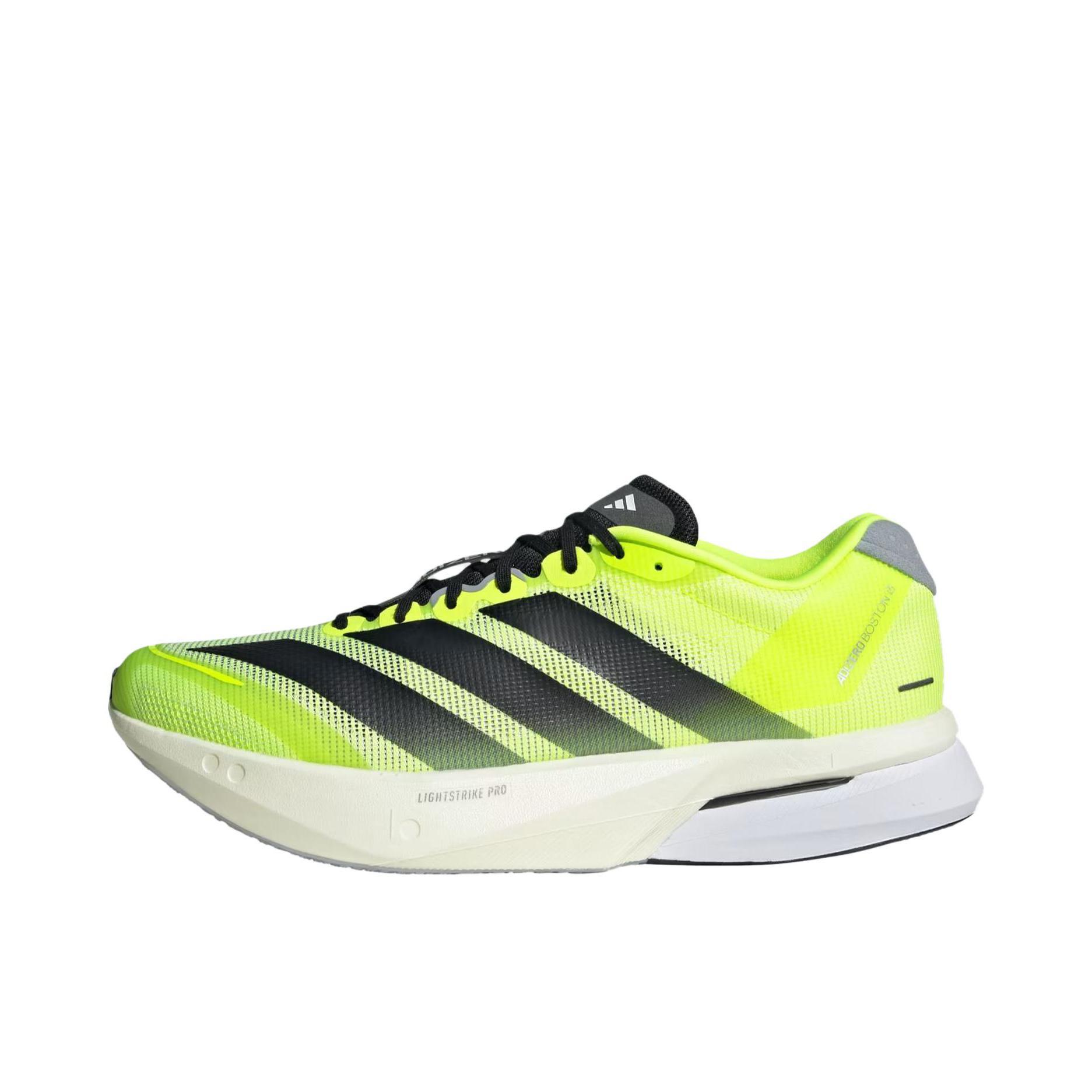 推荐商品：adidas Adizero Boston 13 跑鞋 低帮系带防滑耐磨透气玻纤柱竞训支撑贴合 黄色