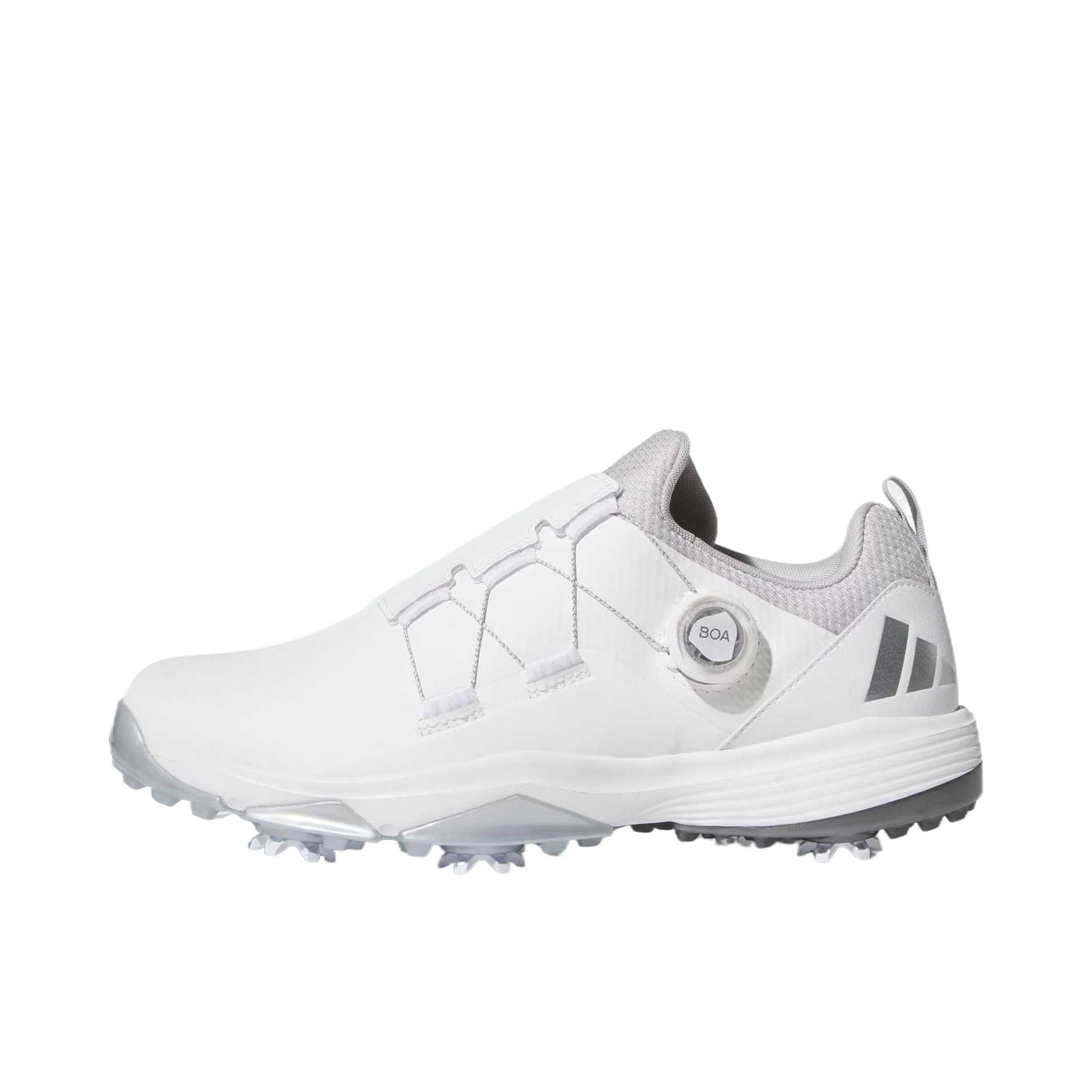推荐商品：adidas POWERFADE BOA 旋转按钮 高尔夫鞋 白色/金属银/亮金属铁灰