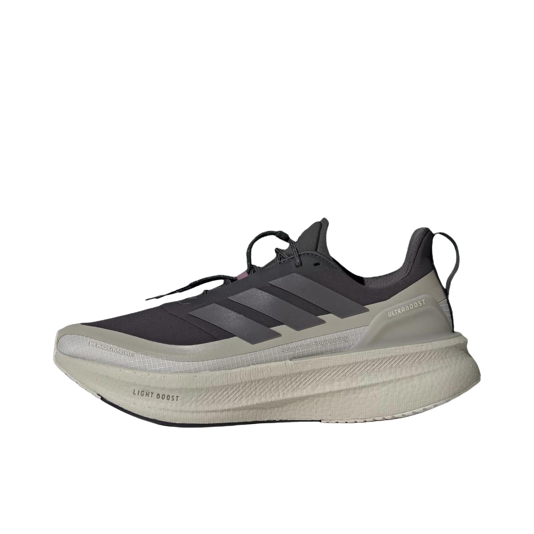 推荐商品：adidas Ultraboost 5X 跑鞋 超轻缓震回弹防滑耐磨支撑贴合长跑圆头 H.KOUMORI联名/黑色/灰色