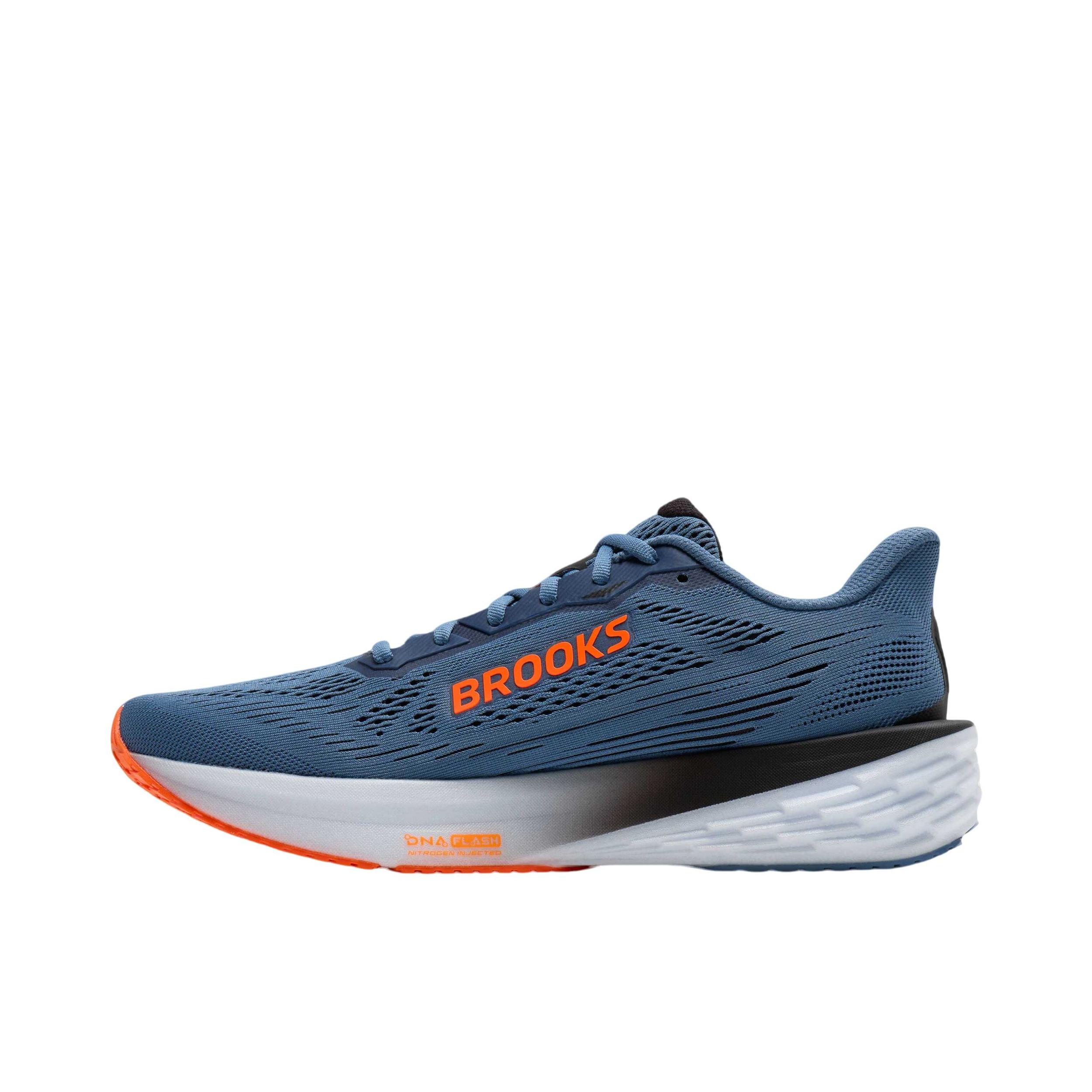推荐商品：Brooks/布鲁克斯 Launch 跑鞋 系带圆头减震透气支撑 月光/黑色/橙色 