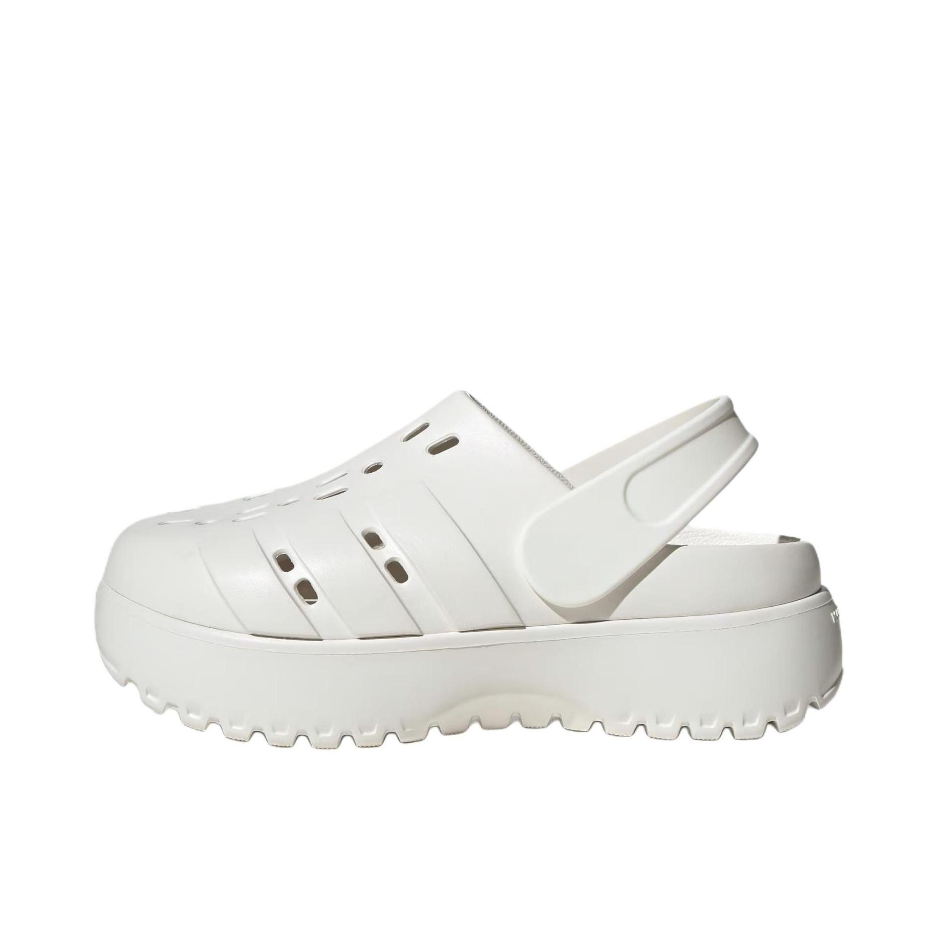推荐商品：adidas Adilette Clog Platform 凉鞋 包头中跟厚底增高轻运动 亮白色