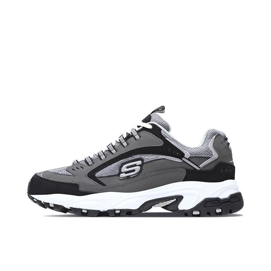 推荐商品：Skechers/斯凯奇 Stamina 防滑耐磨 舒适透气 厚底 减震回弹 轻便 复古百搭 支撑 增高鞋 Charcoal/Black 炭灰色/黑色