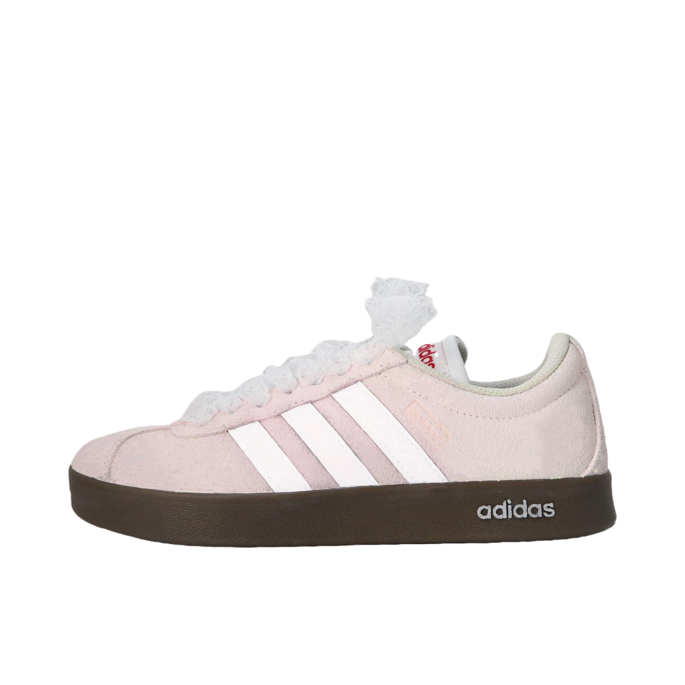 推荐商品：定制款 adidas neo Vl Court 板鞋 减震抗冲击性防水合成革甜酷美式包裹性 粉色 