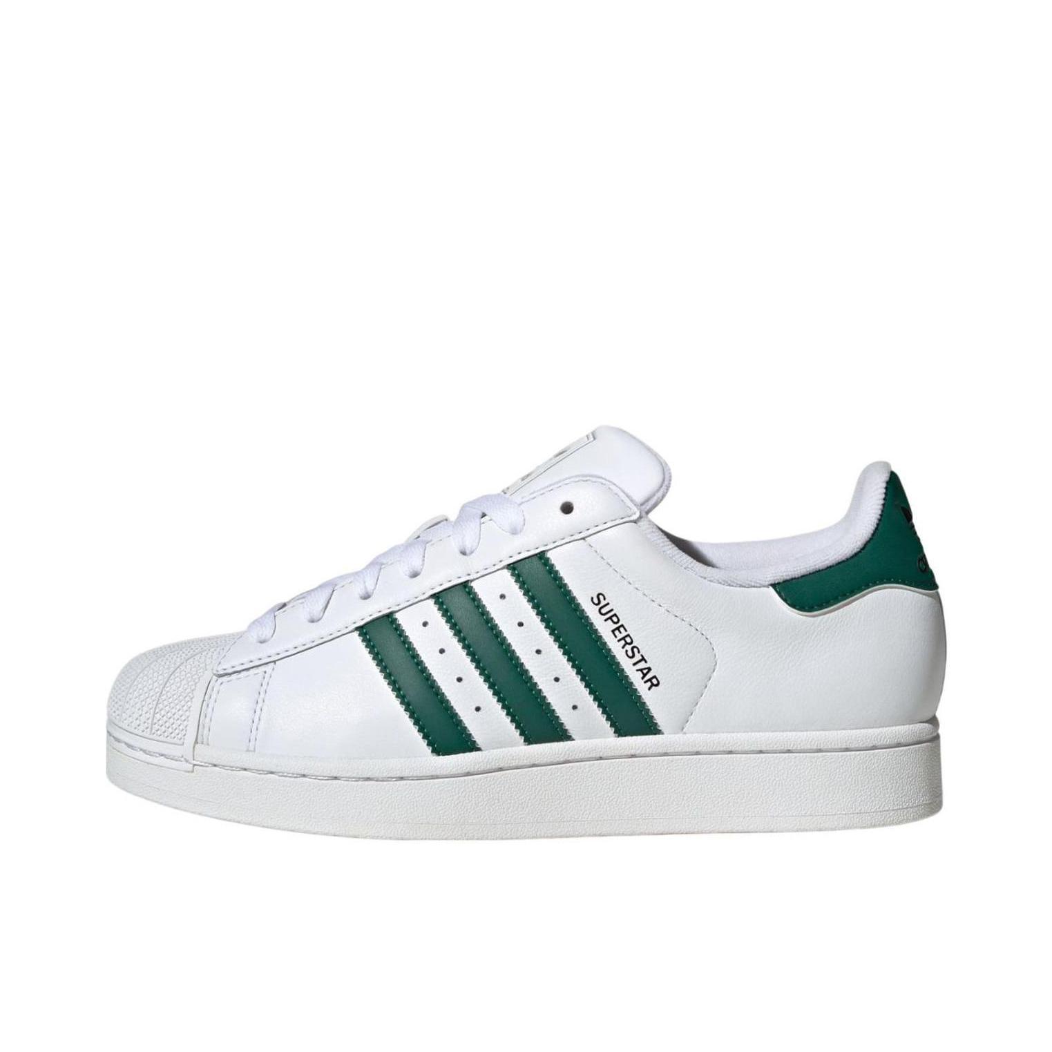 推荐商品：adidas Originals Superstar 2 板鞋 复古防滑耐磨贝壳头贴合圆头支撑 白色/森林绿/黑色