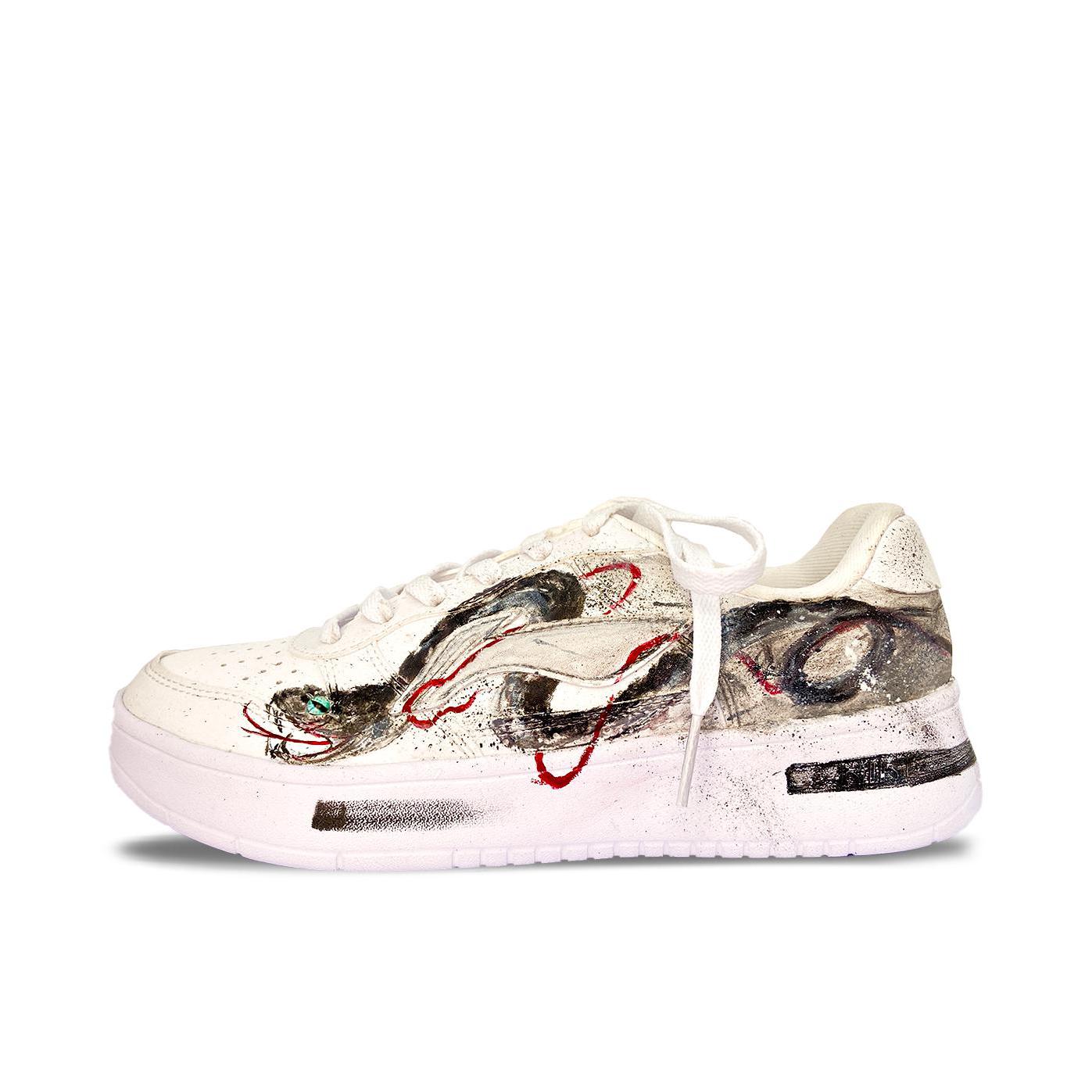 推荐商品：【定制球鞋】 李宁 浮舟 板鞋 减震透气防滑耐磨轻便潮流复古时尚百搭休闲简约防水 腾蛇报福