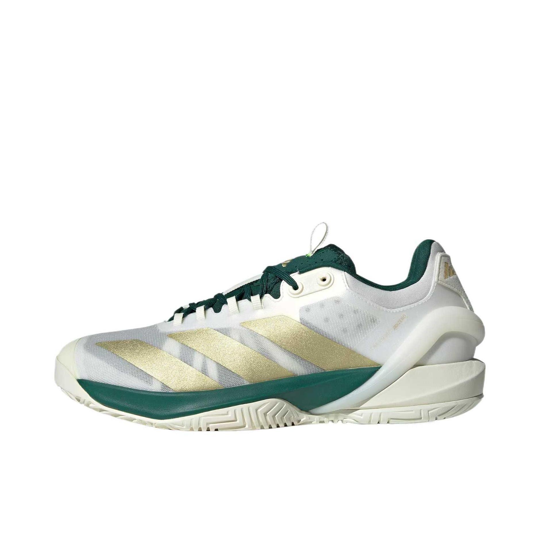 推荐商品：adidas adizero Cybersonic 2 缓震 网球鞋 亮白色/金色/森林绿