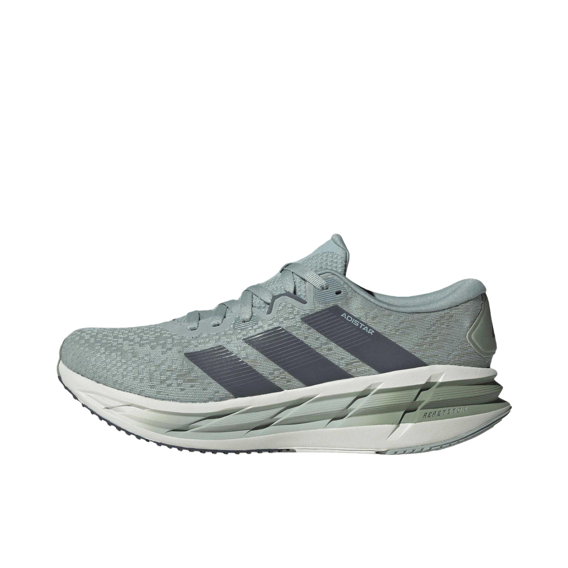 推荐商品：adidas Adistar 4 跑鞋 百搭个性时尚减震支撑回弹耐穿 奇迹贤者/大岩蛇/银绿