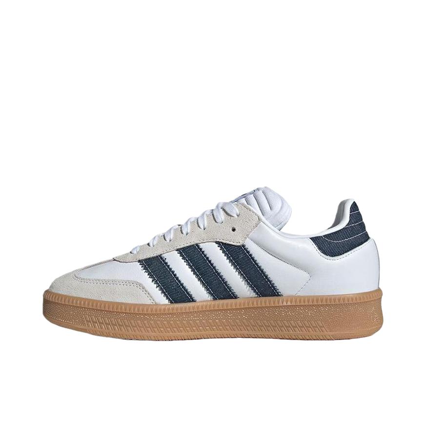 推荐商品：adidas Originals Samba XLG T头鞋 德训鞋 板鞋 复古增高防滑耐磨 白色/深靛蓝/亮白色