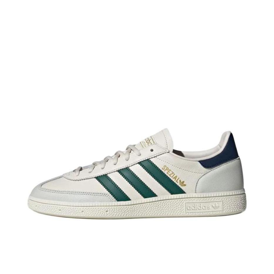 推荐商品：adidas Originals Handball Spezial 薄底鞋 T头鞋 德训鞋 板鞋 简约百搭复古轻便防滑耐磨贴合圆头耐穿 粉白色/森林绿/深靛蓝