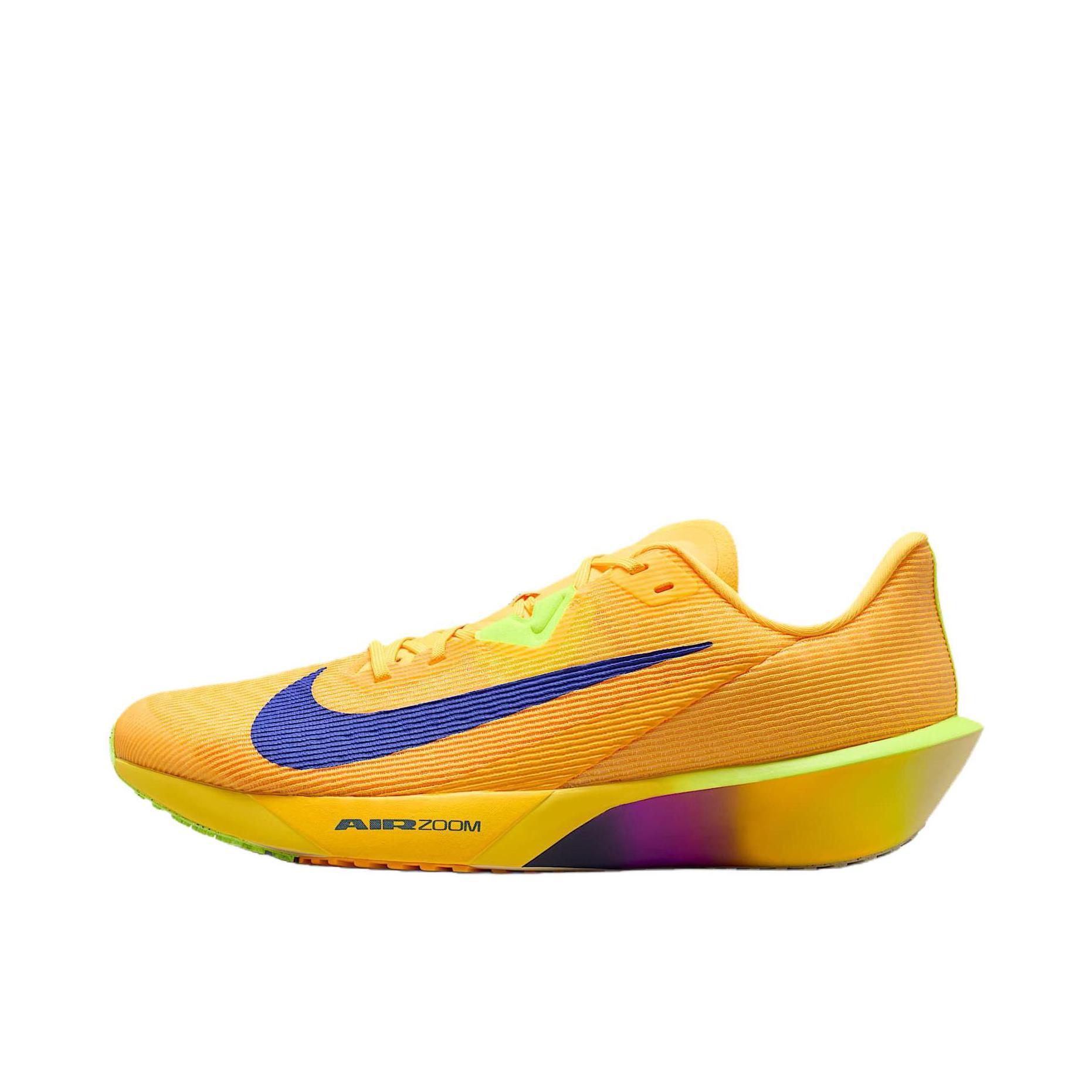 推荐商品：Nike Air Zoom Rival Fly 4 跑鞋 防滑缓震低帮休闲厚底运动回弹轻便竞速流光风 橙色/深蓝色