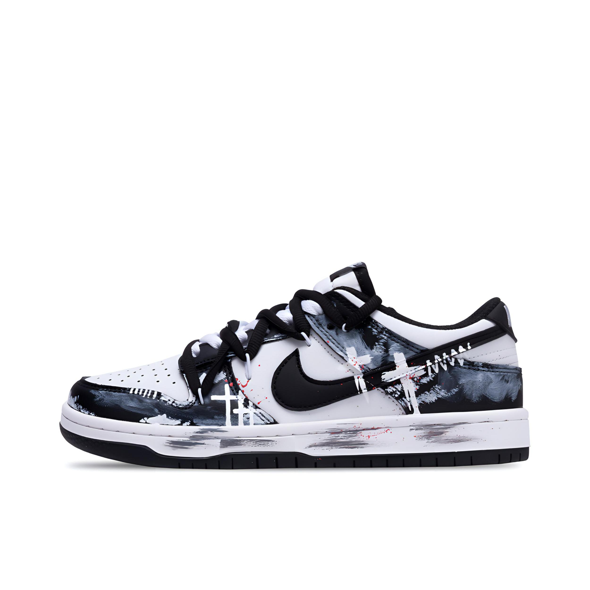 推荐商品：【定制球鞋】 Nike Dunk 板鞋 平跟系带防滑耐磨做旧高街简约百搭潮流复古美式 哥特信筏