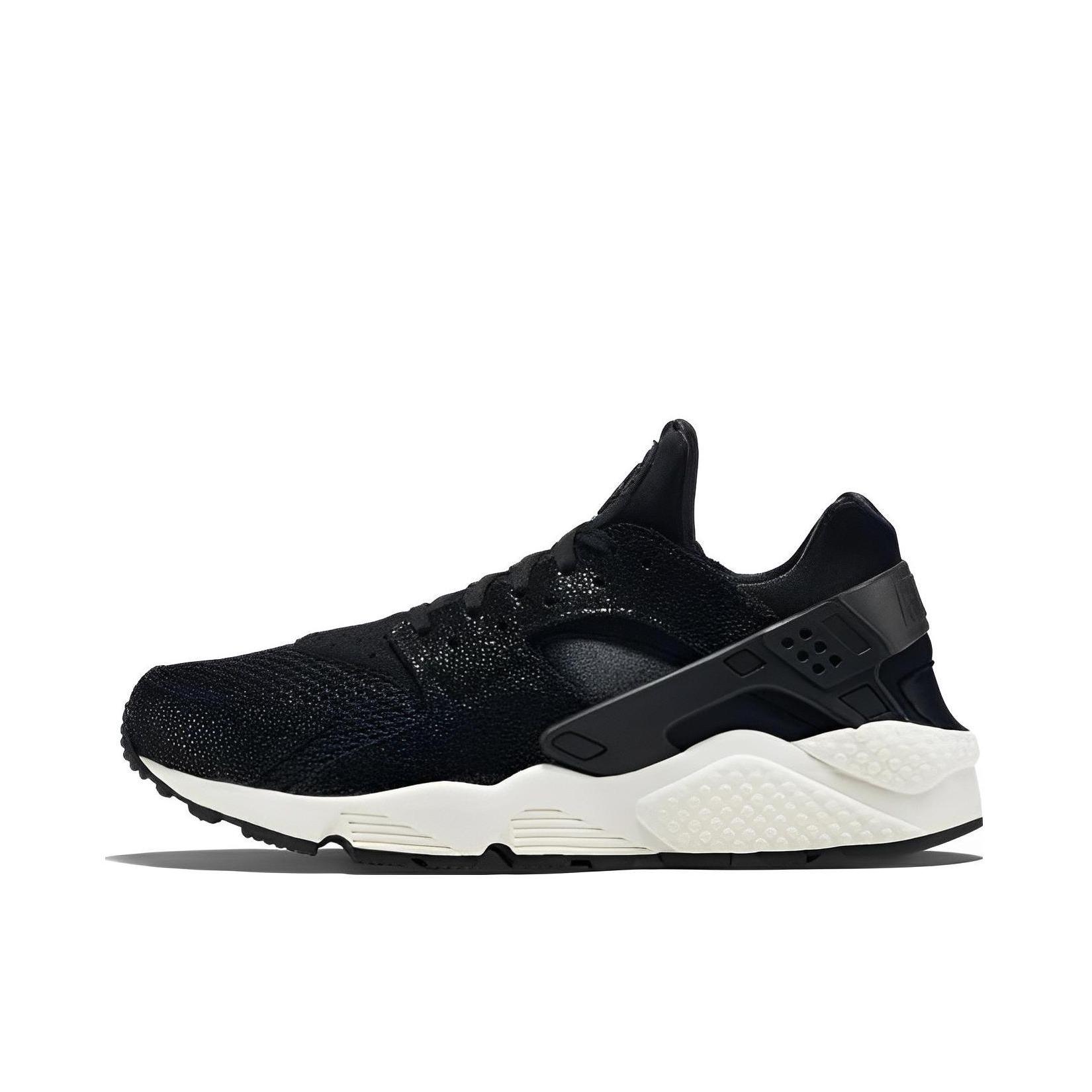 推荐商品：Nike Air Huarache 跑鞋 轻便透气舒适耐磨缓震复古防滑织物合成革运动低帮圆头 Black Sea Glass 珍珠黑