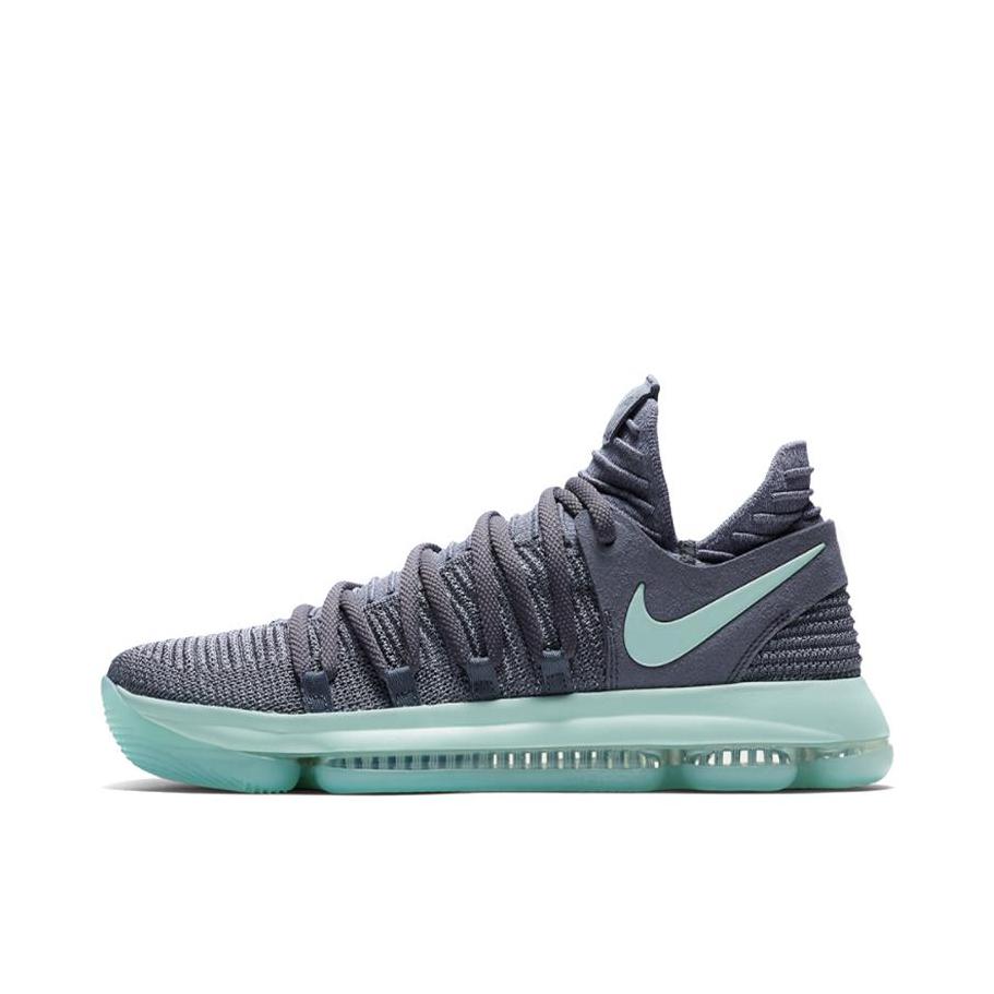 推荐商品：Nike KD 10 舒适缓震 防滑耐磨 轻便透气 实战 圆头 百搭 系带 篮球鞋 Cool Grey 灰绿