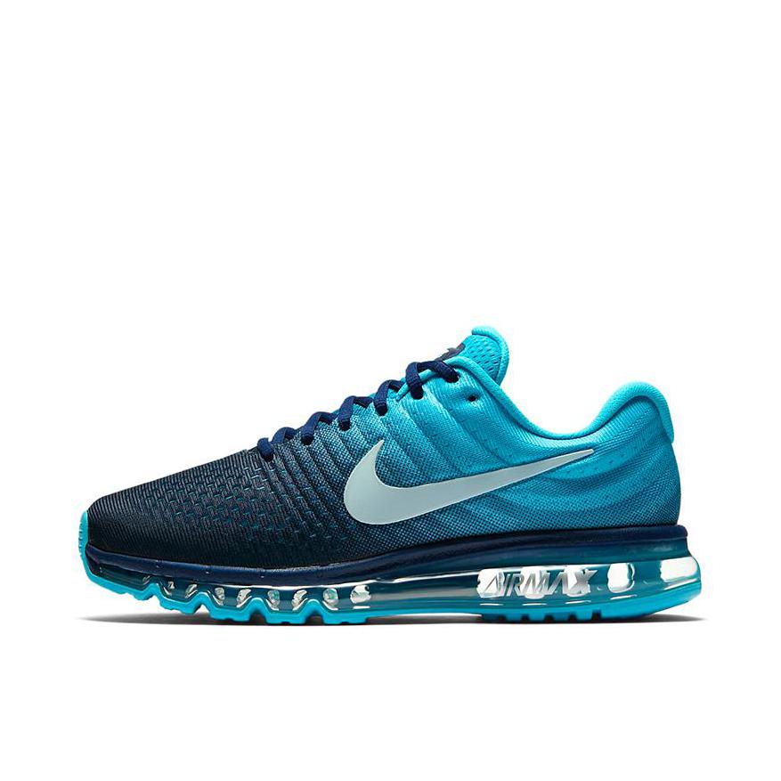 推荐商品：Nike Air Max 2017 跑鞋 减震回弹防滑耐磨舒适透气运动织物支撑简约休闲短跑 Binary Blue 黑蓝渐变