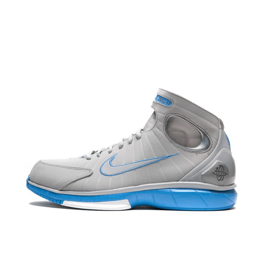 推荐商品：Nike/耐克 Zoom Air Huarache 2K4 科比 篮球鞋 复古百搭舒适防滑耐磨减震轻便 Wolf Grey Uni Blue 灰蓝