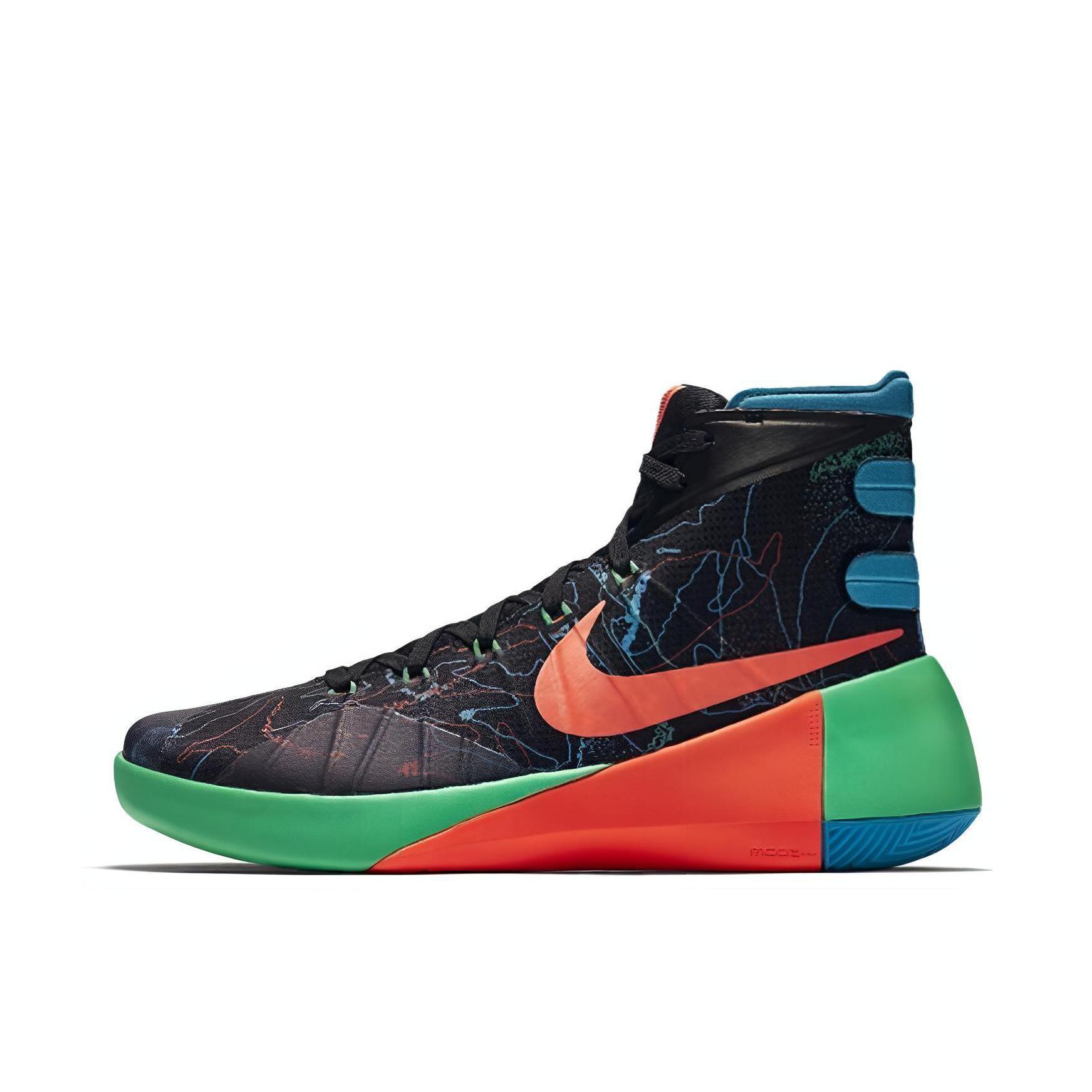 推荐商品：Nike Hyperdunk 2015 篮球鞋 实战防滑耐磨减震回弹高帮 Black Orange Green 毒蛙