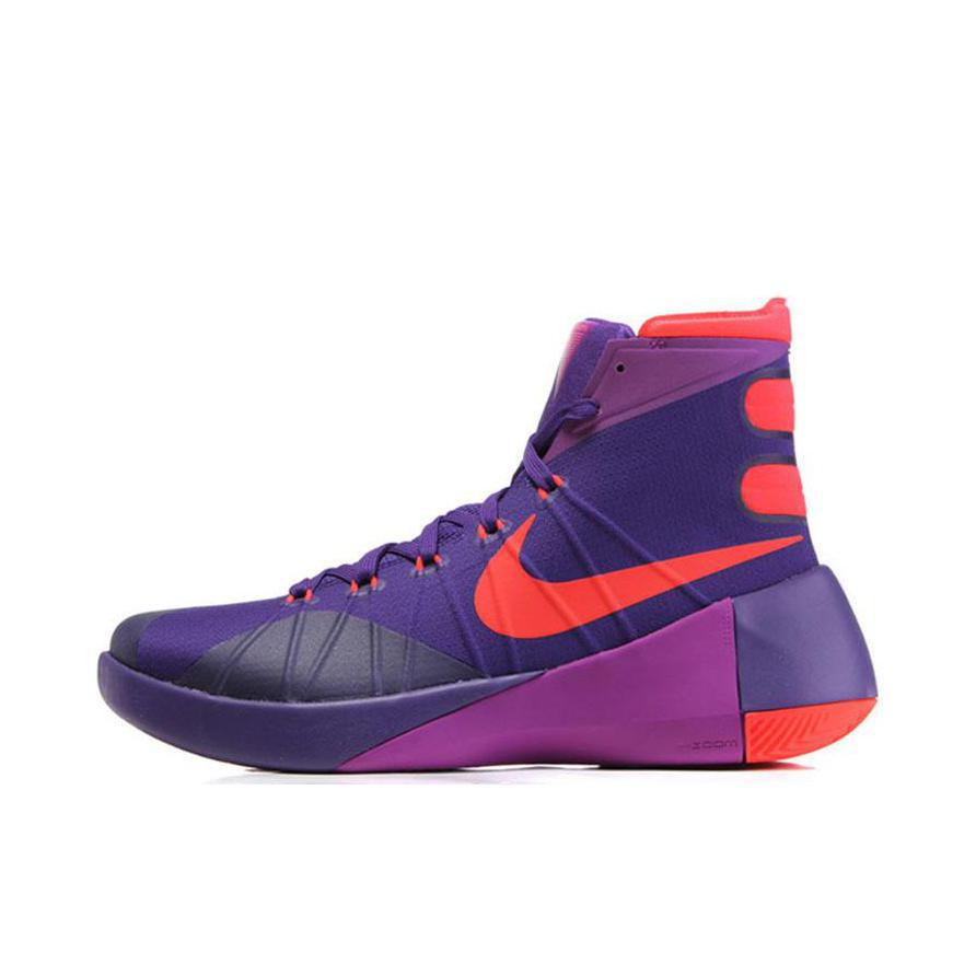 推荐商品：Nike Hyperdunk 2015 篮球鞋 实战防滑耐磨减震回弹高帮 Purple Red 橘黄/紫色