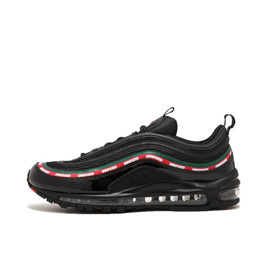 推荐商品：Nike Air Max 97 跑鞋 气垫减震全掌舒适透气防滑耐磨百搭复古织物合成革运动时尚圆头包裹性支撑 Black Undefeated联名/黑子弹