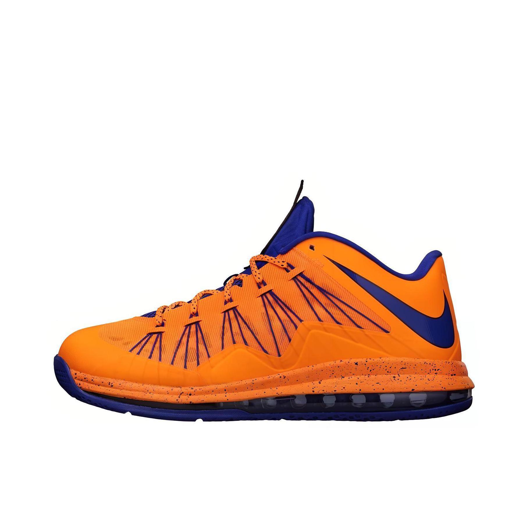 推荐商品：Nike Zoom LeBron 10 减震回弹 网布透气 防滑耐磨 舒适轻便 织物 实战 气垫 篮球鞋 Knicks 橙色/深蓝