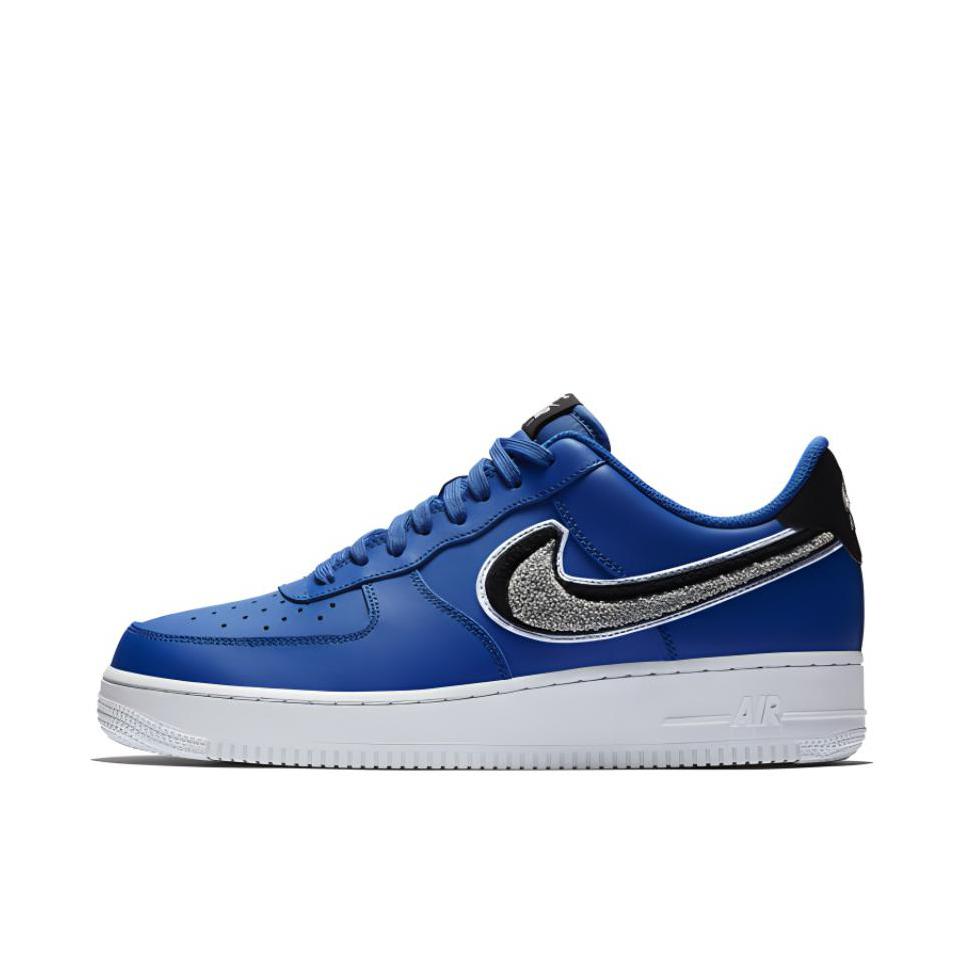 推荐商品：Nike Air Force 1 空军一号 板鞋 轻便舒适百搭耐磨防滑复古 Game Royal Blue Grey Black 低帮/蓝色/3DLogo