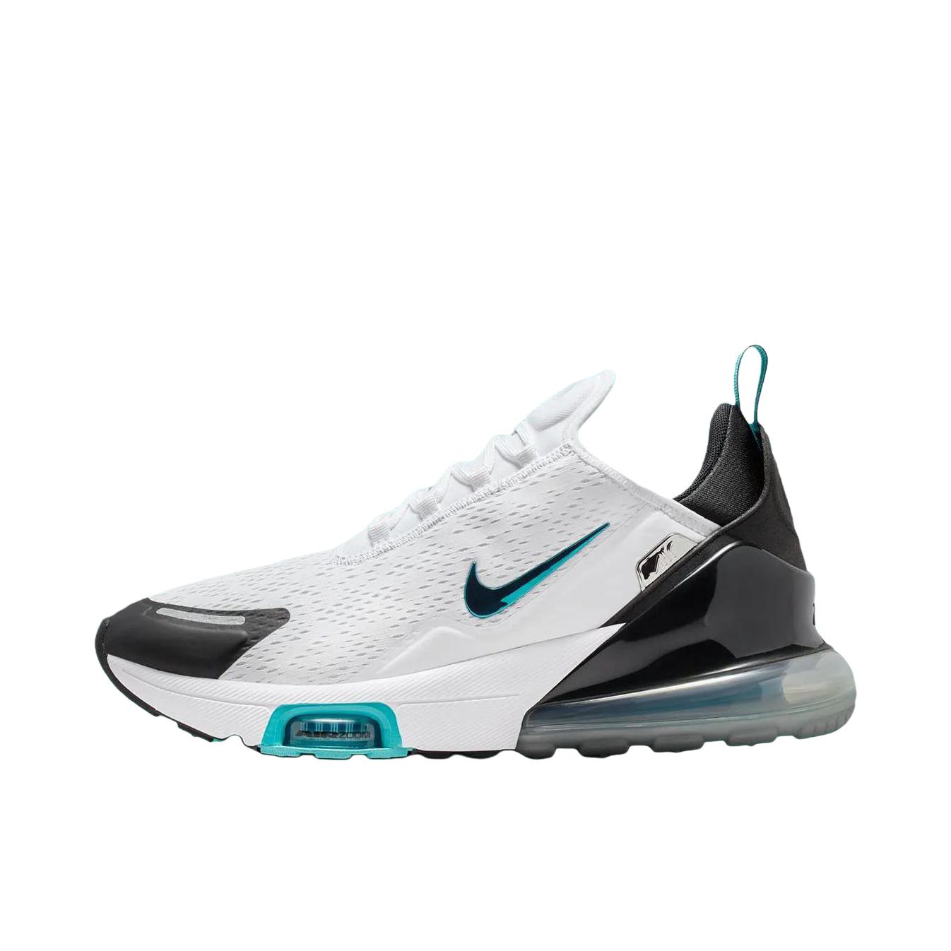 推荐商品：Nike Air Max 270 Premium 跑鞋 圆头厚底系带舒适 白色/黑色